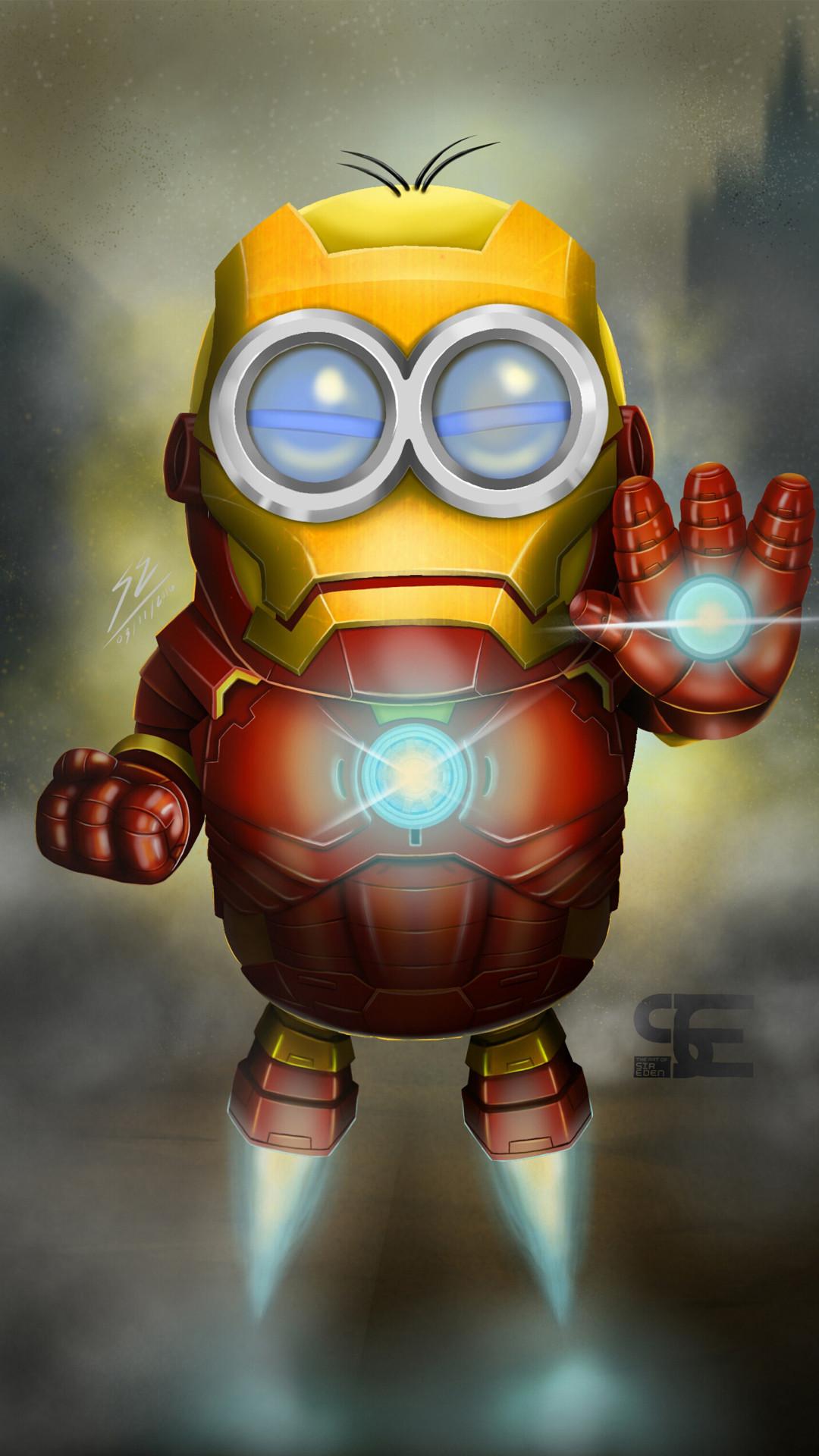 1080x1920 Iron Man x Minion iPhone 6s, 6 Plus and Pixel XL , One Plus 3t, 5 Wallpaper, HD Superheroes 4K Wallpaper
