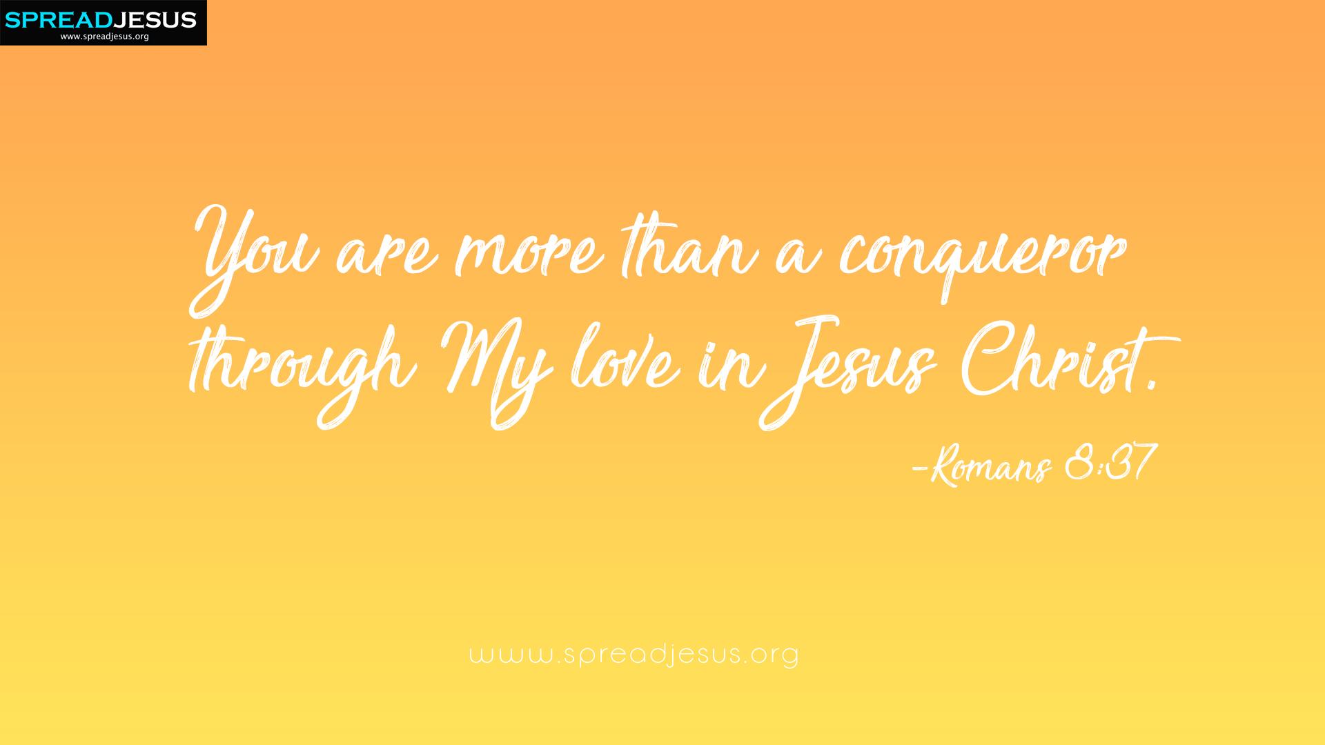 1920x1080 Bible Quotes HD Wallpaper Romans 8:37 Free Download