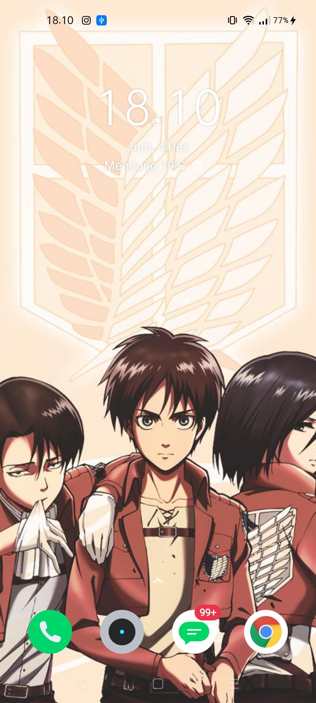 1080x2400 attack kyojin eren levi mikasa wallpaper for Android