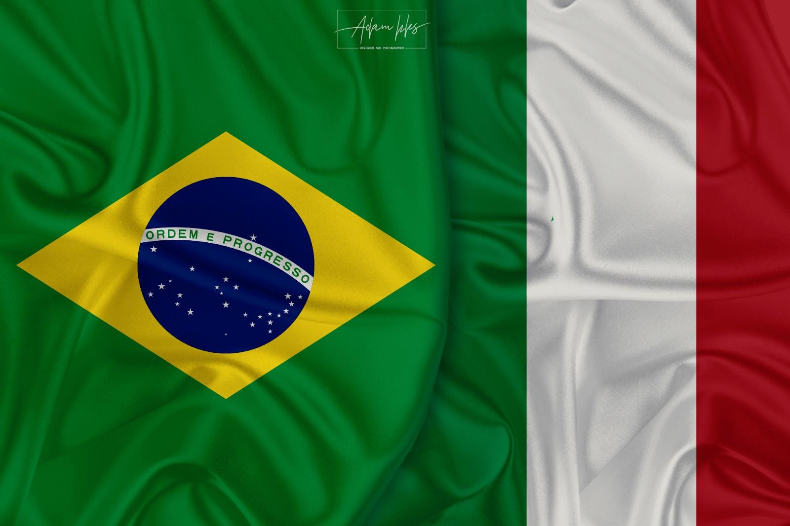 1600x1066 Italy and Brazil flag background