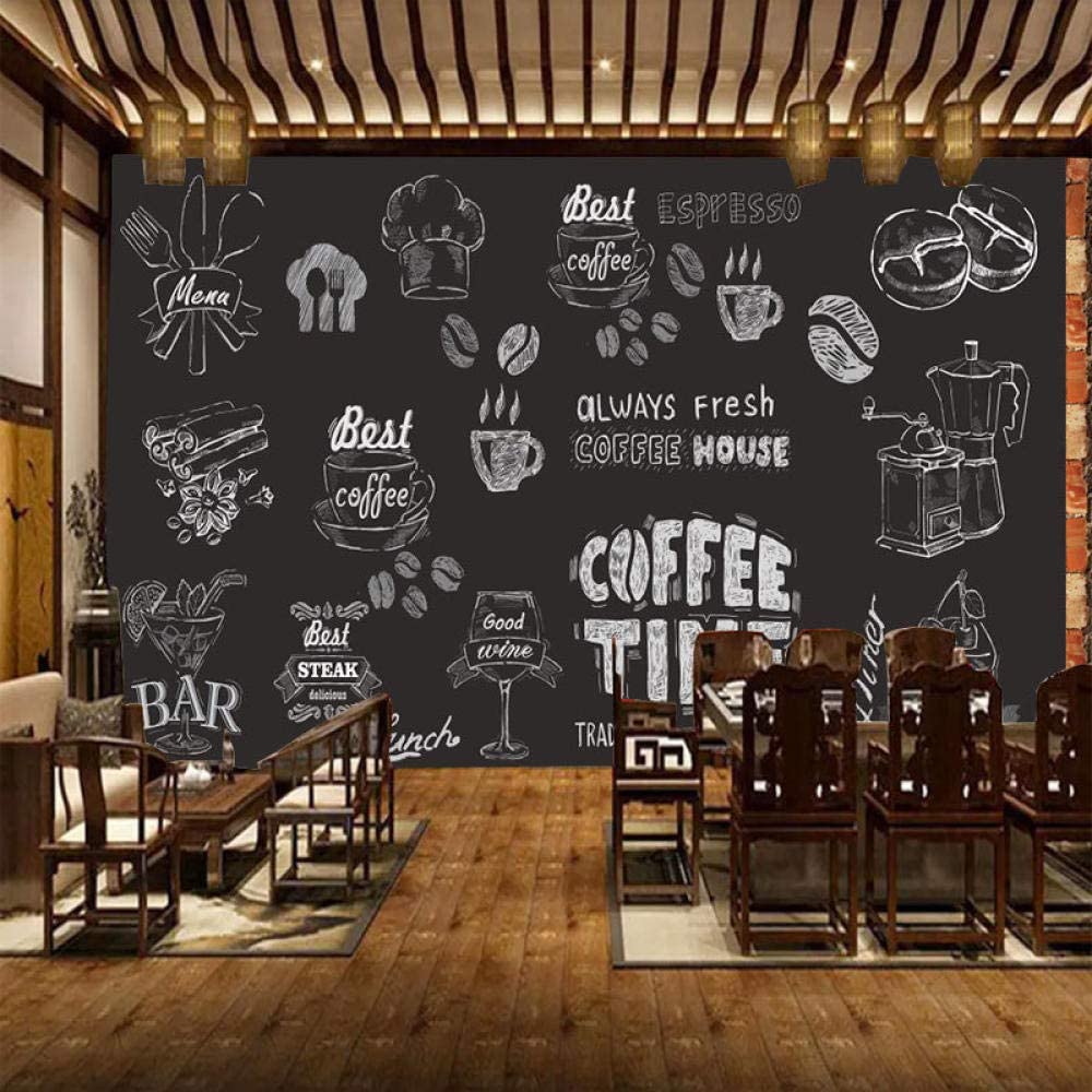 1000x1000 3D Personality Black and White Graffiti Wallpaper Cake Milk Tea Coffee Shop Leisure Water Bar Mural Pizza Shop Restaurant Wallpaper, 300cmx210cm