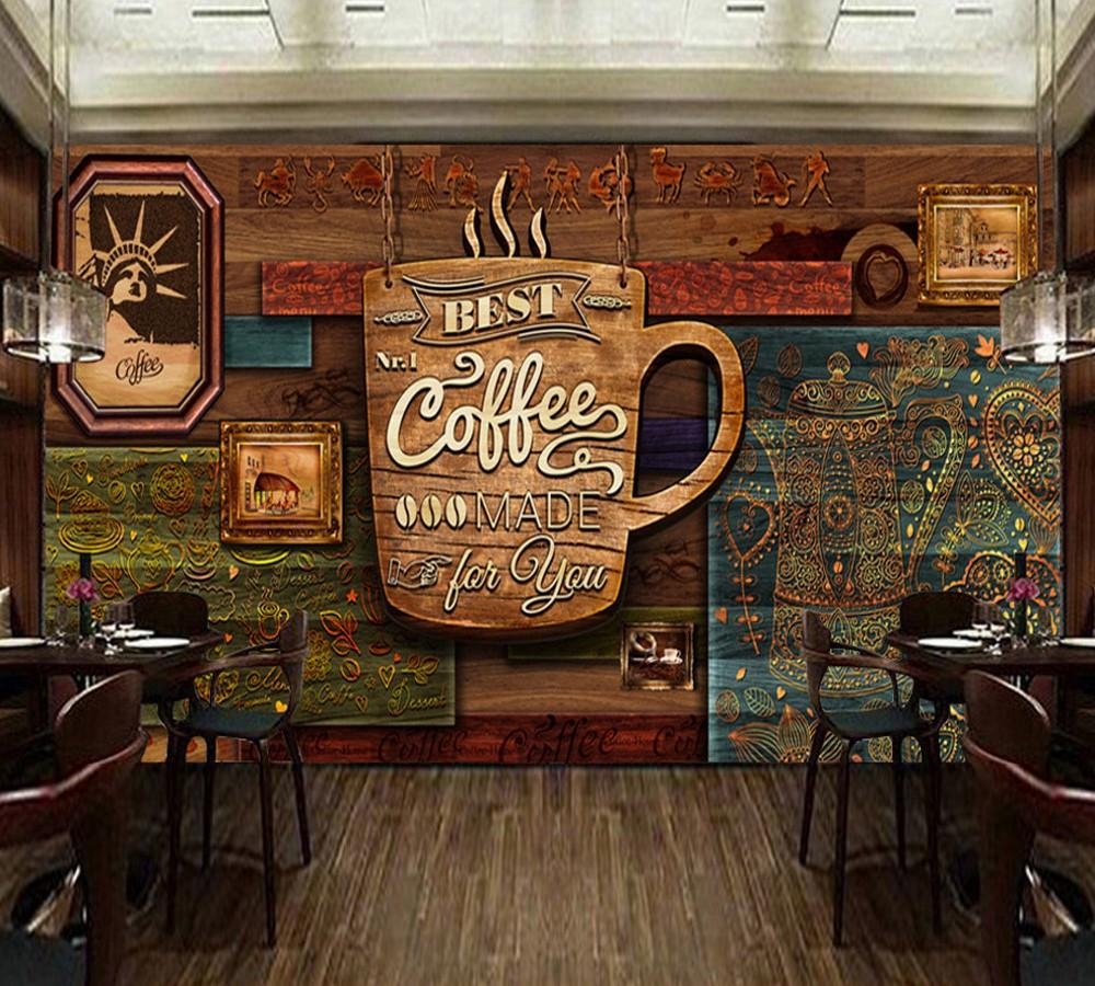 1000x900 Dropship Custom Mural Wallpaper HD Hand Painted Vintage Cafe Background Wall Decorative Painting Coffee Shop Wallpaper. Wallpaper