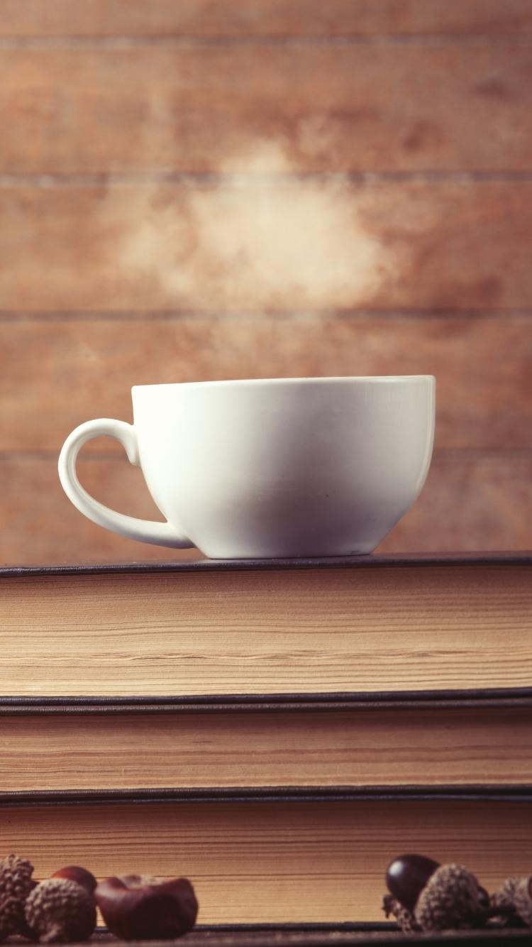 750x1334 Books And Coffee Wallpaper
