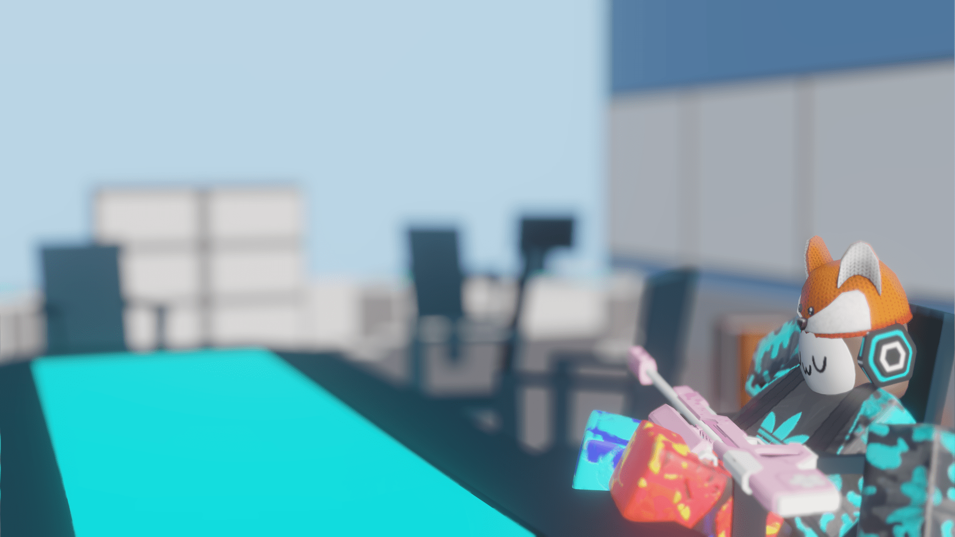 1920x1080 My Roblox Character Sleeping in the Murder Mystery map. (1920x1080)