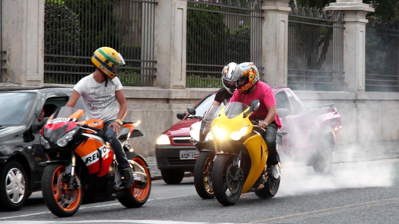 1280x720 Honda CBR 1000RR Burnout, S1000RR & Hayabusa Wheelie, CBR vs. 650F, R1 R6 ZX6R Hornet