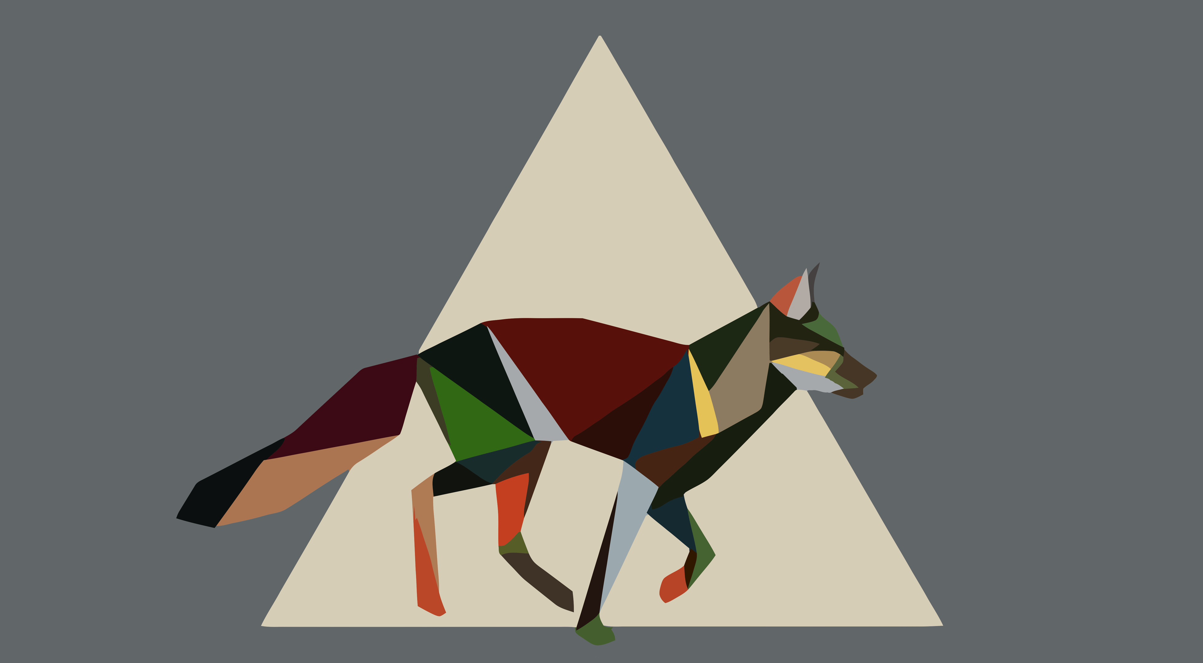 3920x2160 #geometry, #triangle, #nature, #artwork, #tail, #simple background, #minimalism, #low poly, #fox, #colorful, #animals, wallpaper Gallery HD Wallpaper