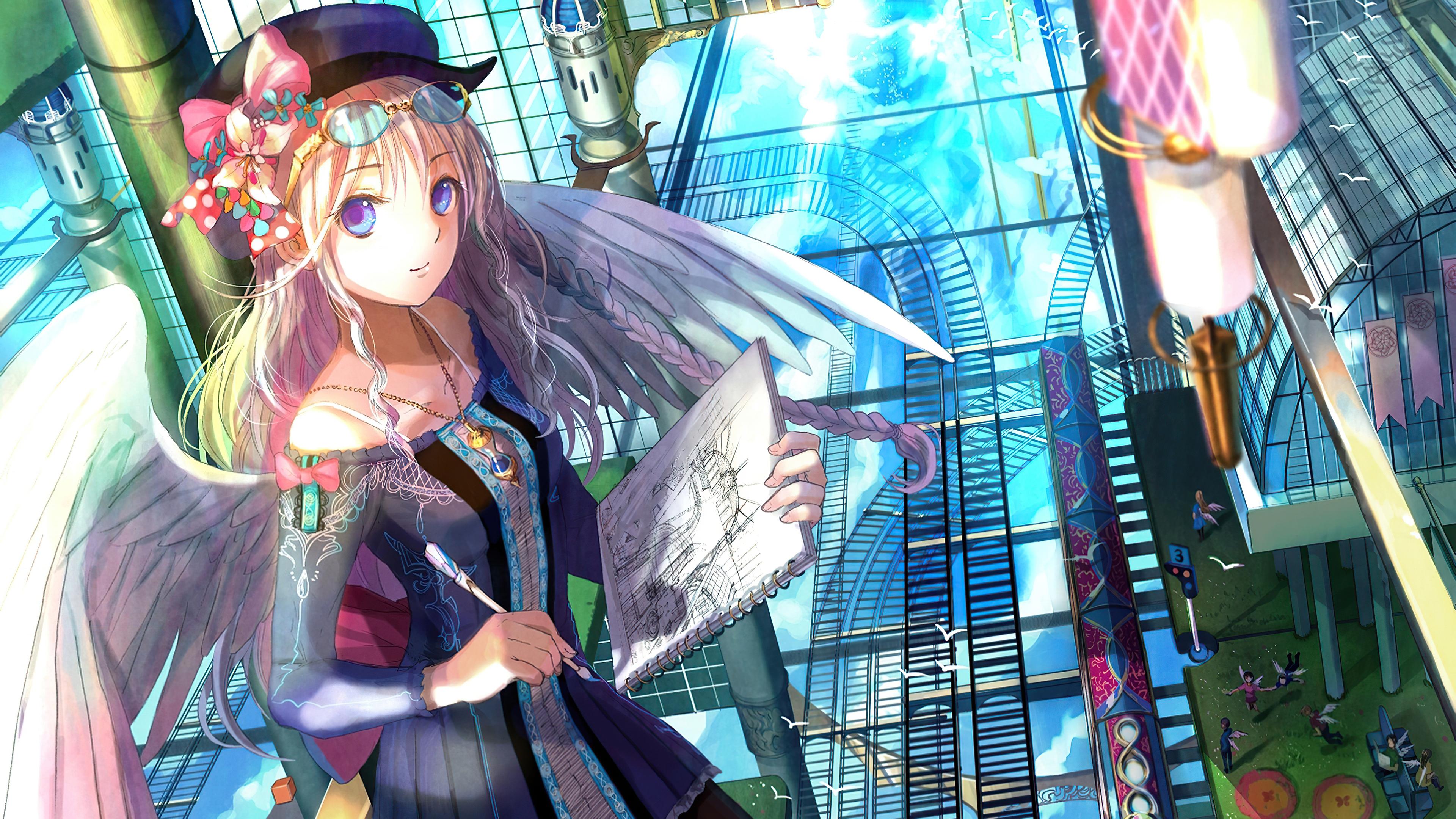 3840x2160 Anime Girl Painting Sketch 4k, HD Anime, 4k Wallpaper, Image, Background, Photo and Picture