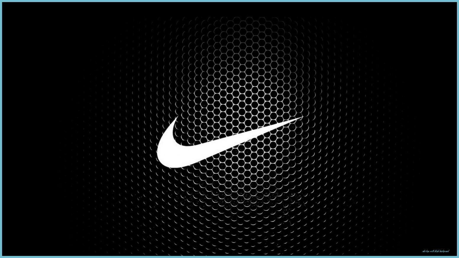 1552x873 New White And Black Nike Logo Best HD Wallpaper Background Desktop Logo With Black Background