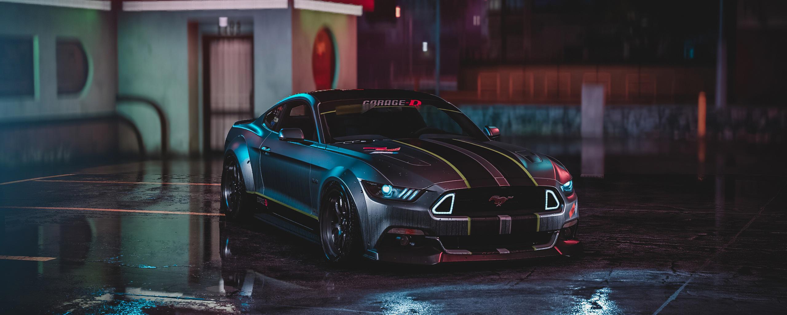 2560x1024 Wallpaper 4k Ford Mustang Gt Neon Harmony 4k Wallpaper, Artstation Wallpaper, Cars Wallpaper, Ford Mustang Wallpaper, Ford Wallpaper, Hd Wallpaper