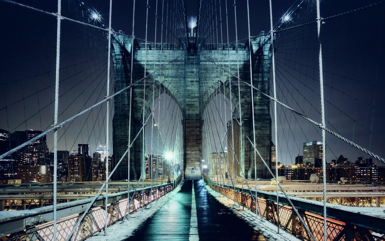 1280x800 Brooklyn Bridge Walkway Wallpaper 3D Models. Free