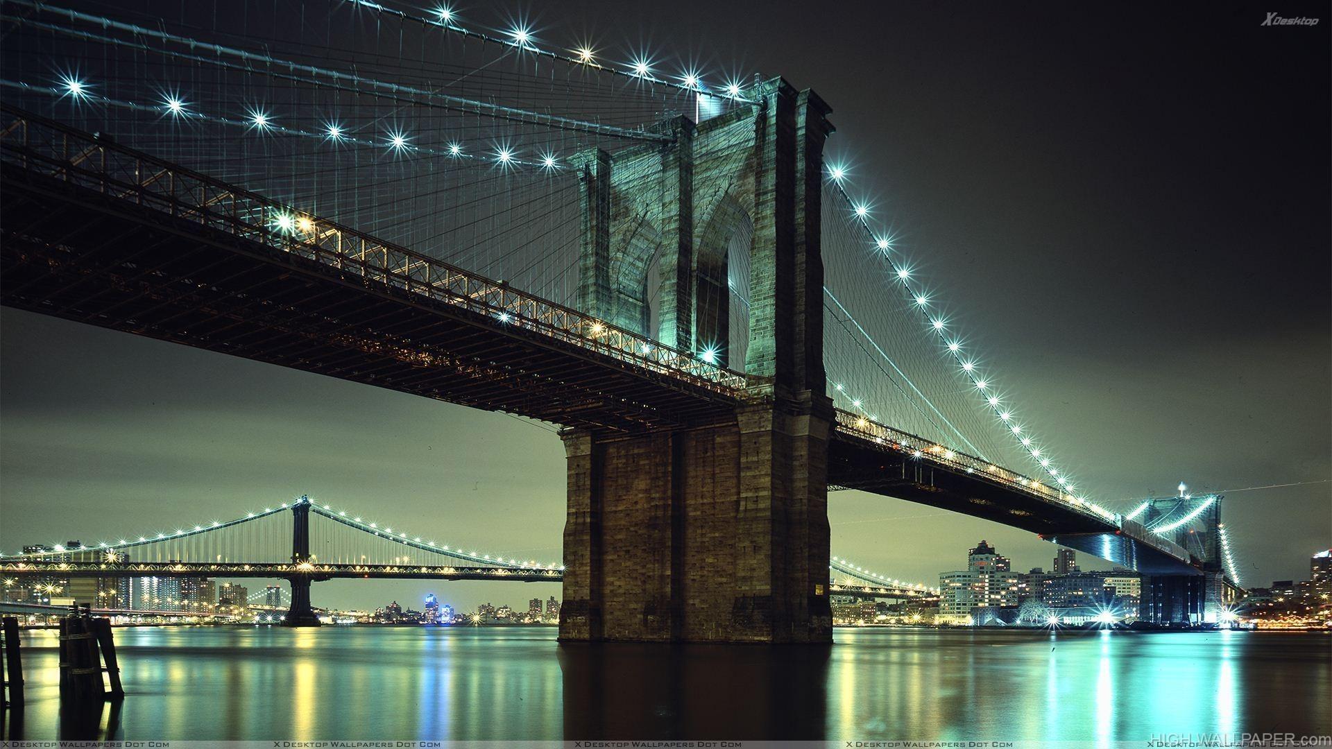 1920x1080 Brooklyn Bridge New York City Evening Scene HD Wallpaper