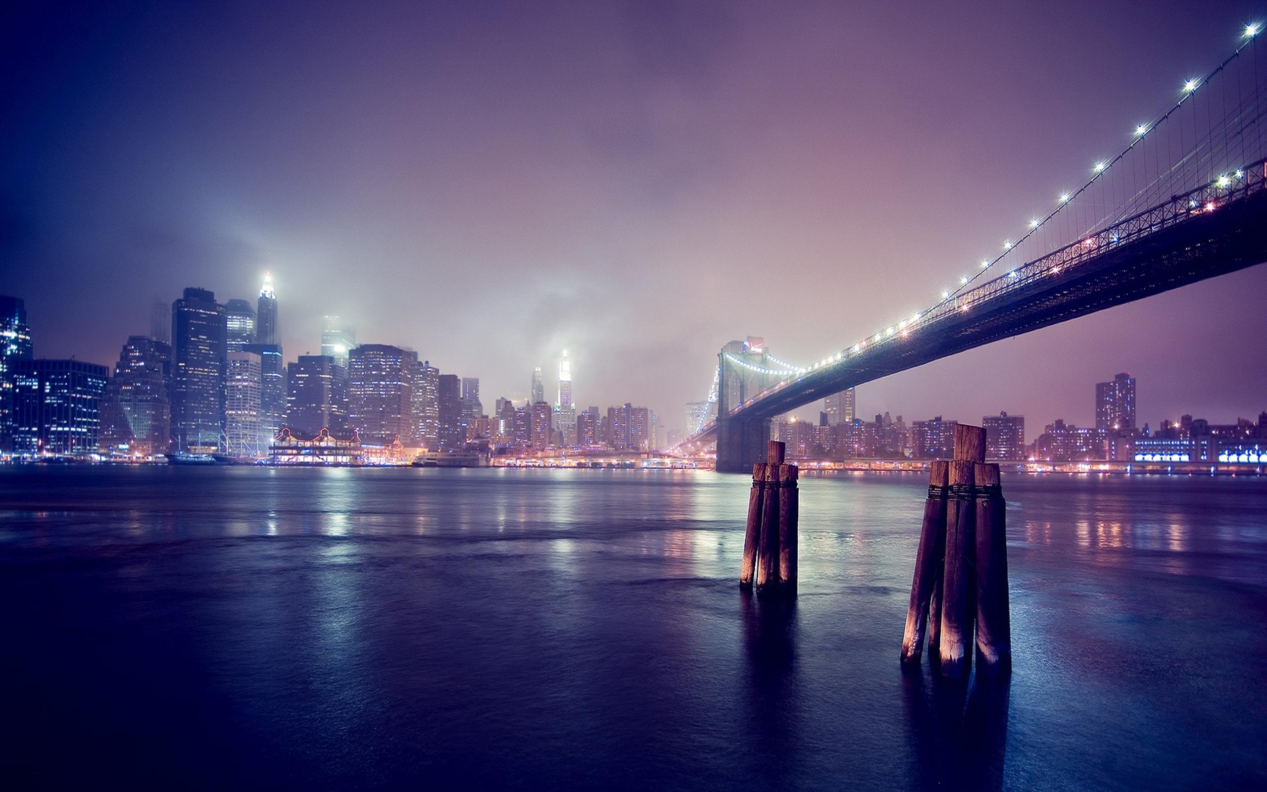 2560x1600 Cityscapes Skylines Bridges Buildings Brooklyn Bridge Deskx1600 HD Wallpaper 91 :