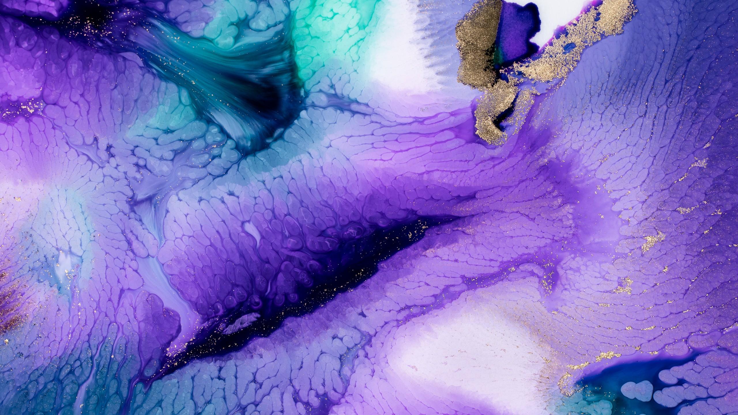 2560x1440 Pearl ink Wallpaper 4K, Liquid art, Purple aesthetic