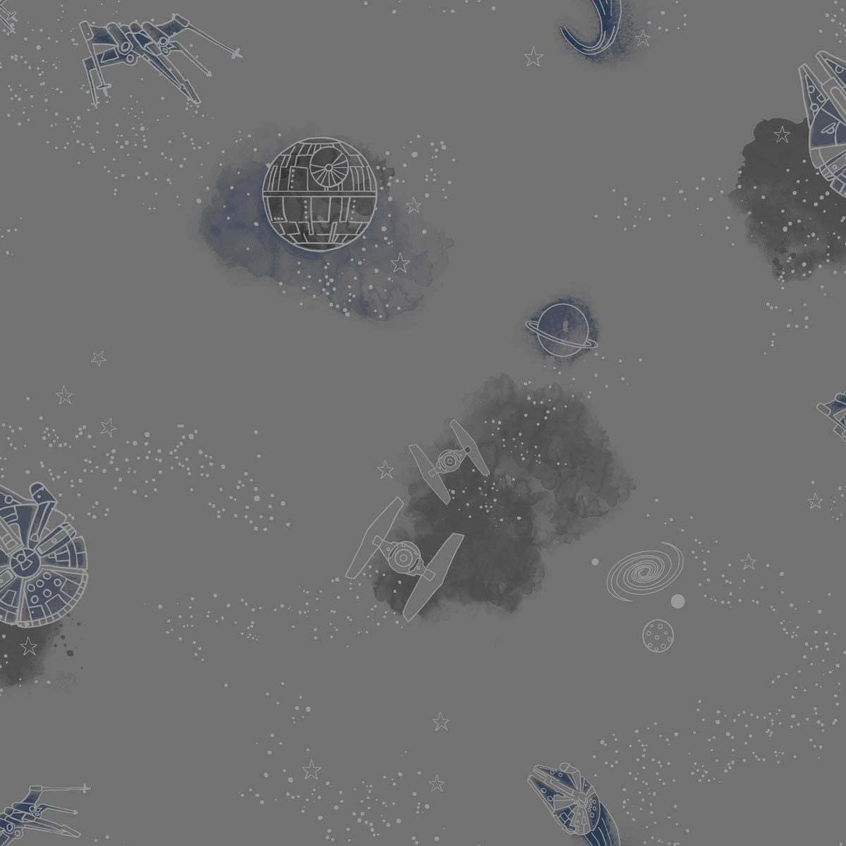1200x1200 York Wallcoverings DI0999 Star Wars: Good Night Galaxy Wallpaper Black