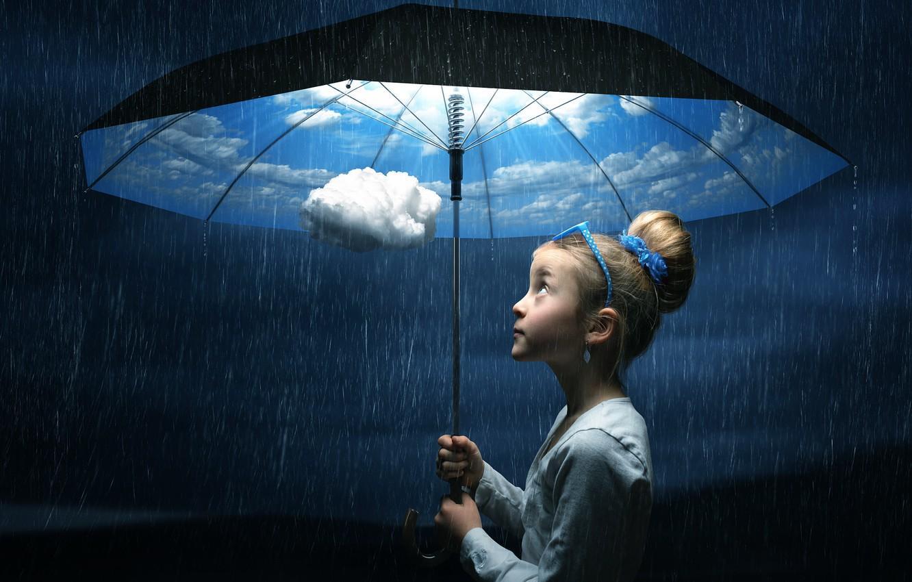 1332x850 Umbrella Girl Wallpaper