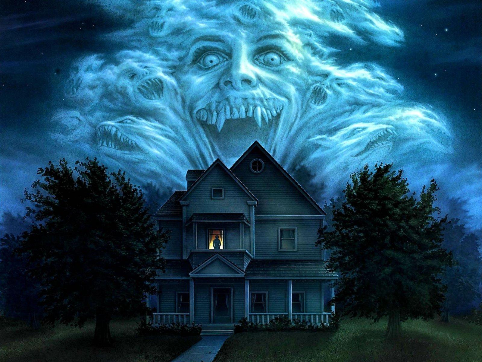 1600x1200 Fright Night (1985) HD Wallpaper: Classic Horror Night Scene