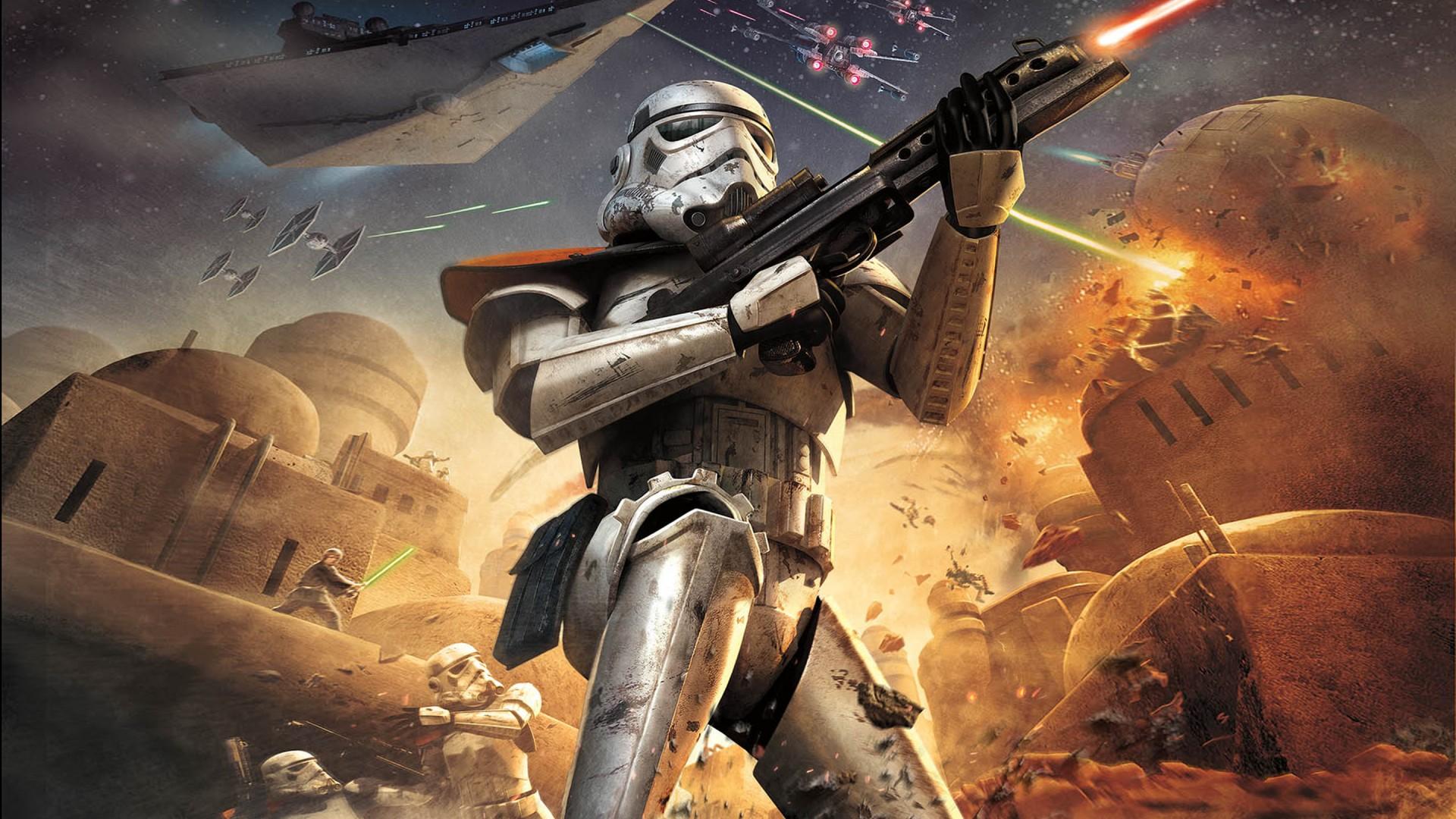 1920x1080 Star Wars Stormtroopers Weapon Fire Front Elite Squadron Video Game HD Desktop Wallpaper :