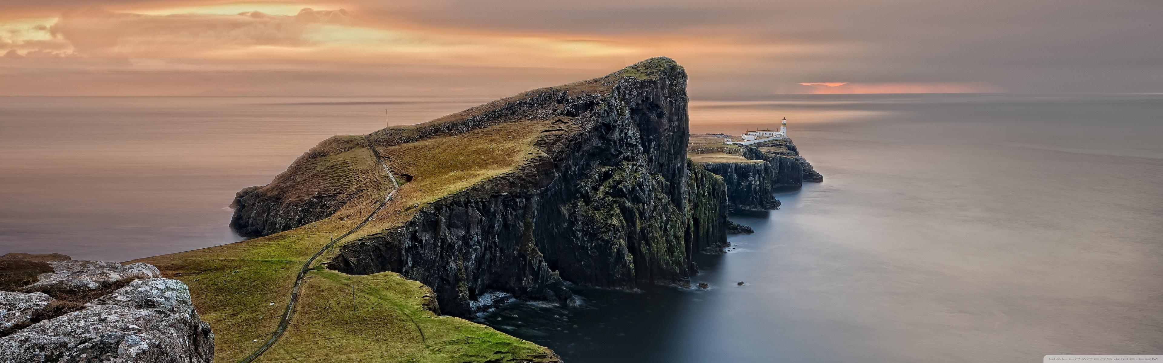 3840x1200 Scotland Coast LightHouse Ultra HD Desktop Background Wallpaper for : Multi Display, Dual Monitor : Tablet