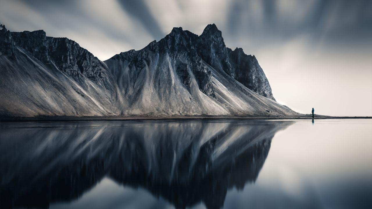 1280x720 Batman Mountain Iceland Wallpaper