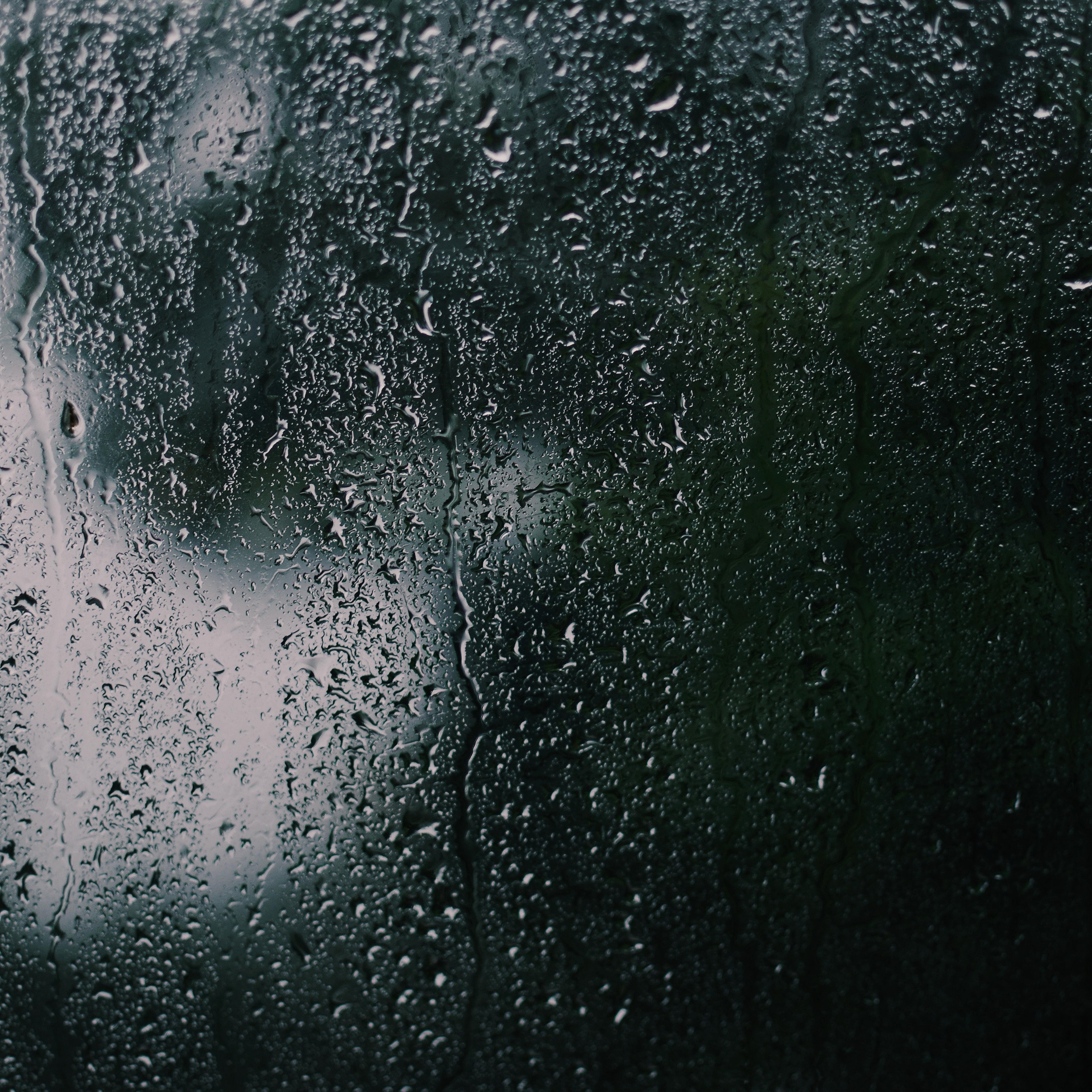 5120x5120 Nature Rain Window Dark Wallpaper