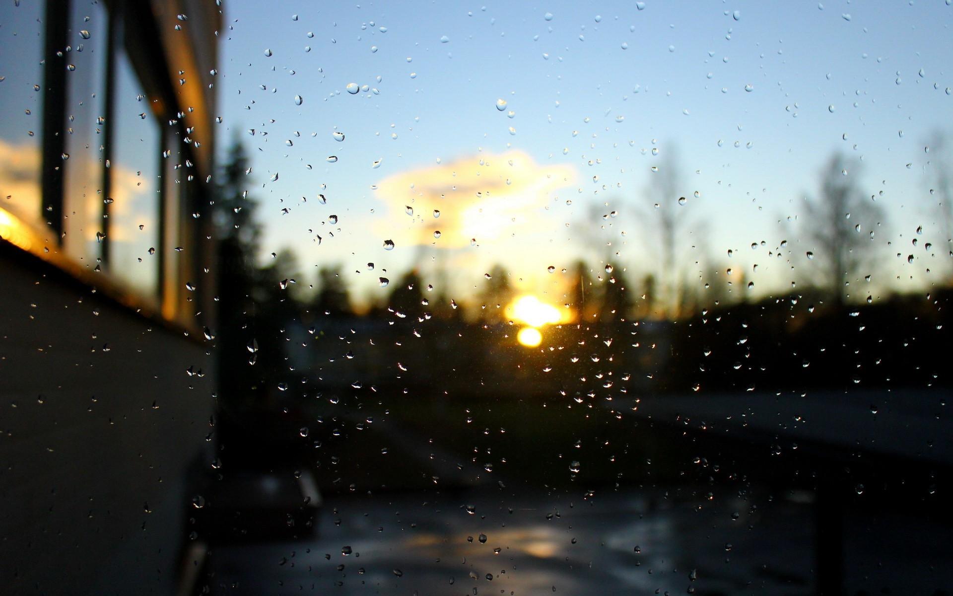 1920x1200 sunset, Nature, Rain, Bokeh, Window, Panes Wallpaper HD / Desktop and Mobile Background