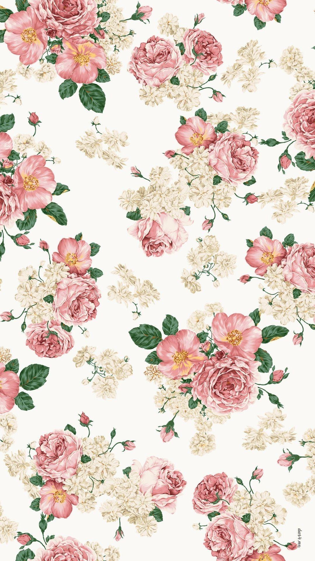 1080x1920 Flowers Vector Vintage Wallpaper. Floral wallpaper iphone, Cute flower wallpaper, Vintage floral wallpaper