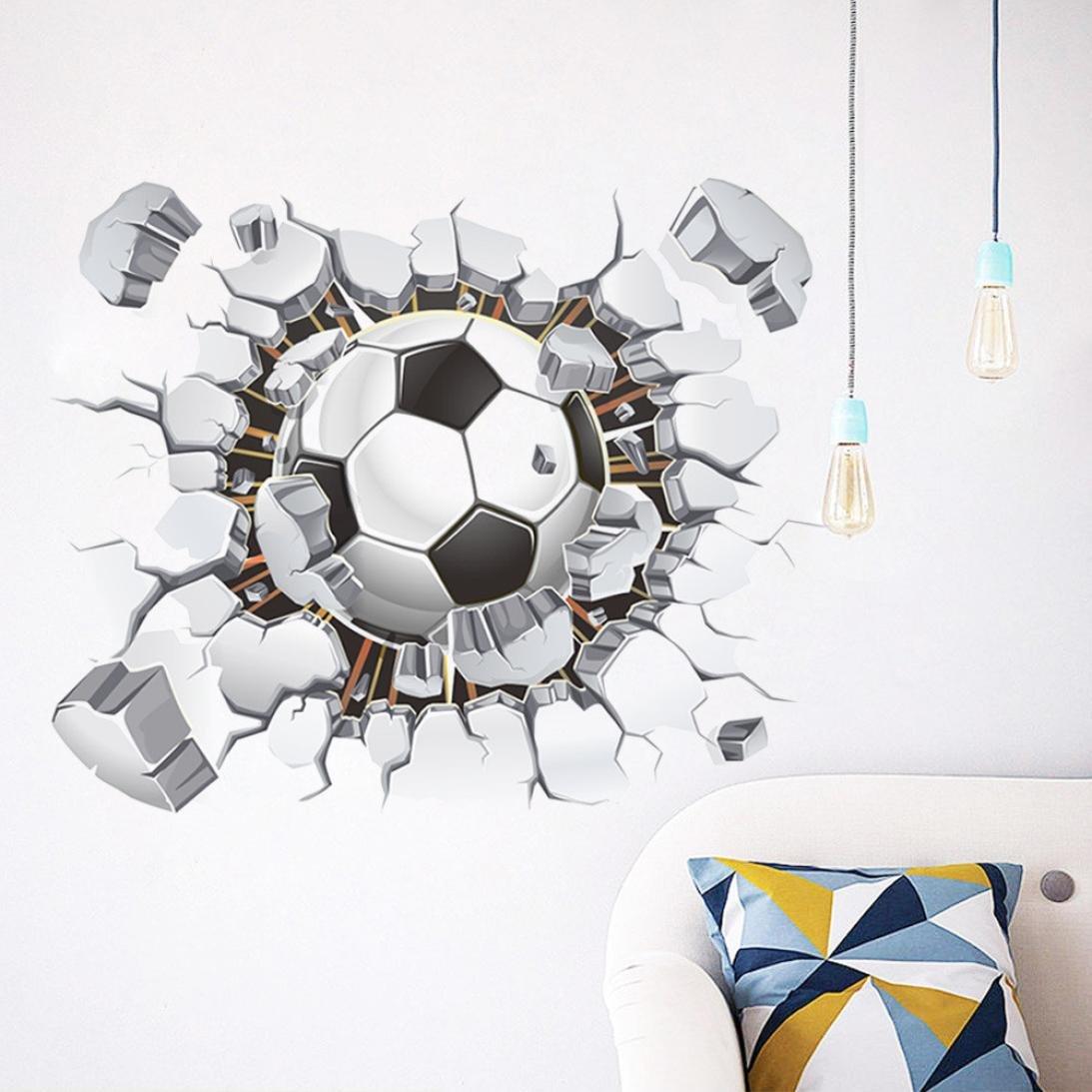 1093x1093 Vacally Wall Decor Stick Wallpaper 3D Soccer Ball Football Decal Kids Living Room Bedroom Home Room Decor Sport: Industrial & Scientific