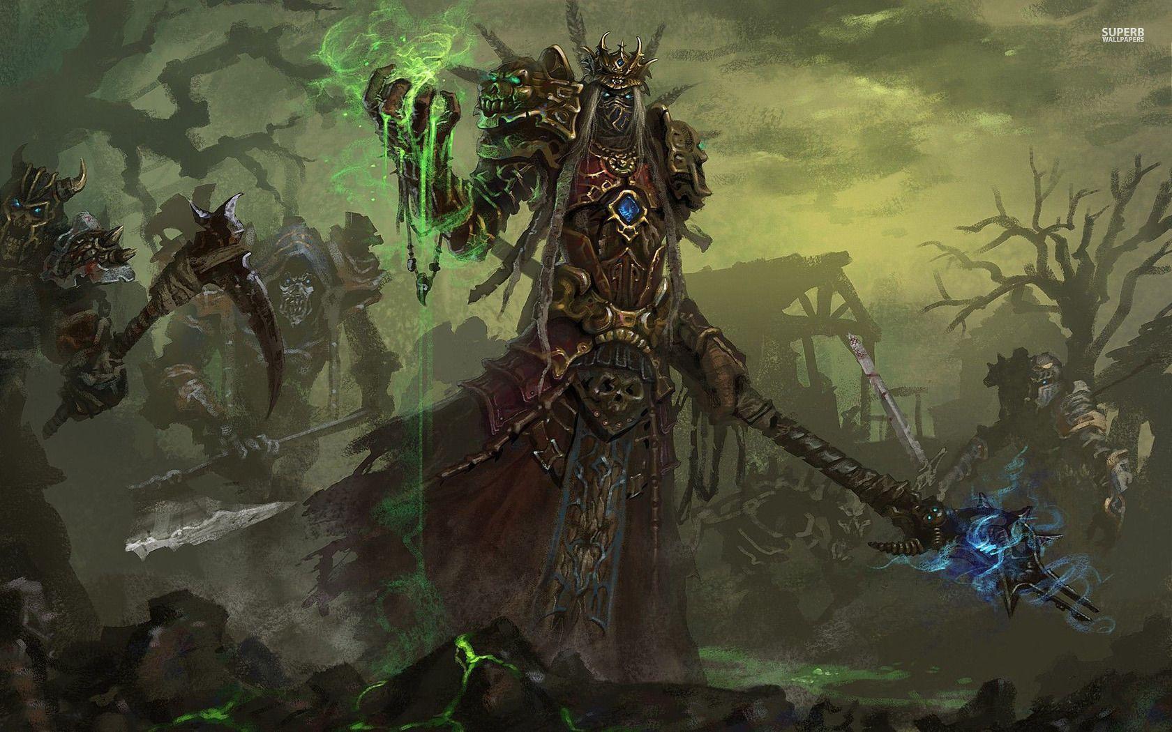 1680x1050 Undead warlock of Warcraft wallpaper. Nördigt