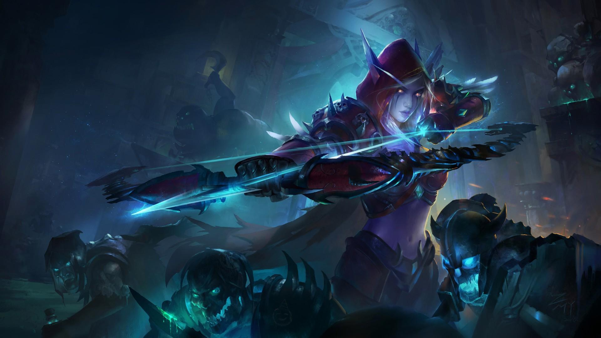 1920x1080 #undead, #World of Warcraft: Wrath of the Lich King, #fantasy art, #Sylvanas Windrunner, #warrior, #elves, wallpaper. Mocah HD Wallpaper