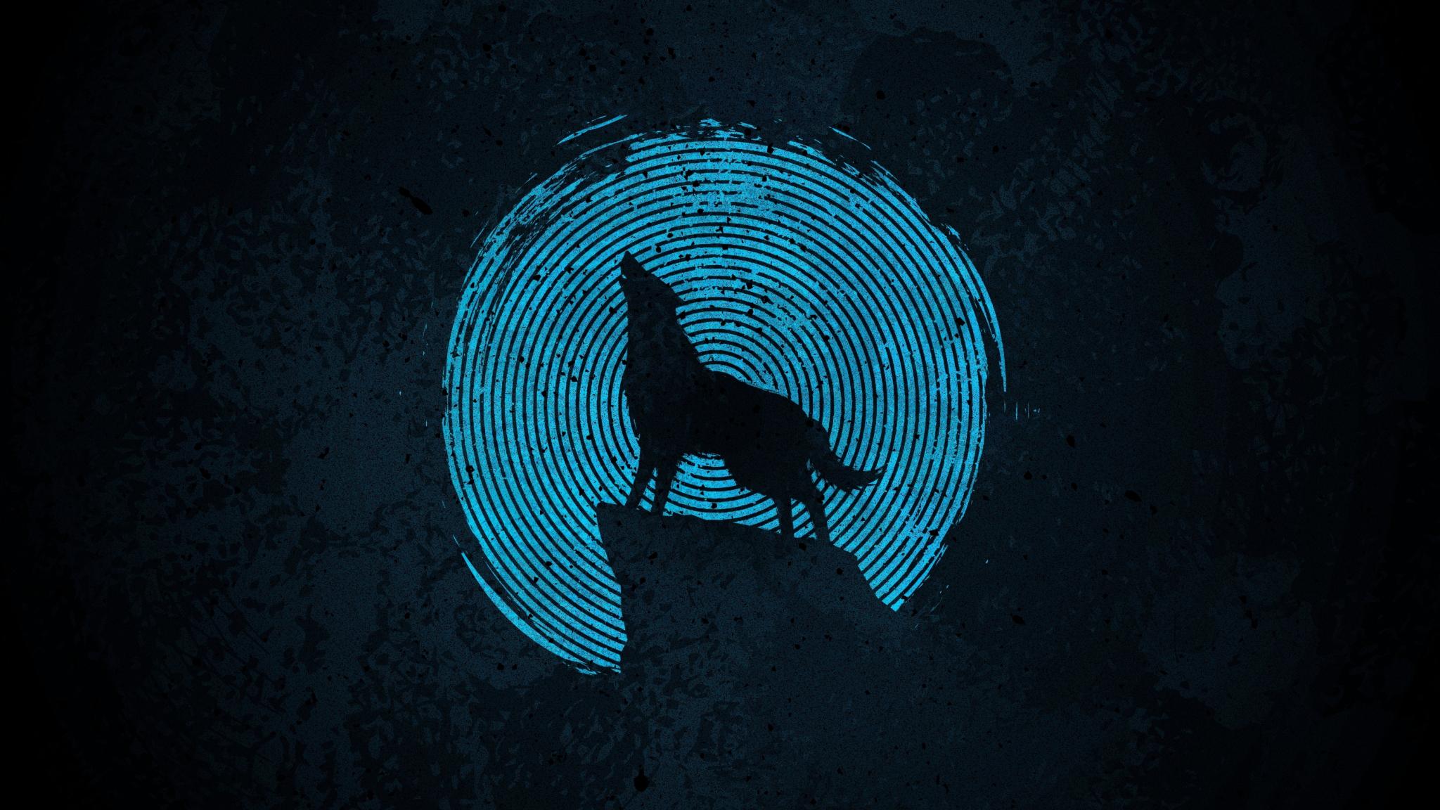 2048x1152 Download 2048x1152 wallpaper dark, wolf, silhouette, minimal, art, dual wide, widescreen, 2048x1152 HD image, background, 25334