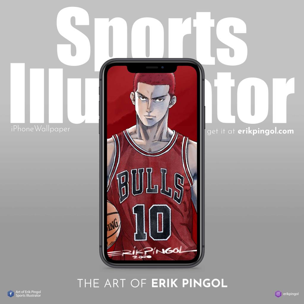 1024x1024 Mobile Wallpaper: Sakuragi X Chicago Bulls