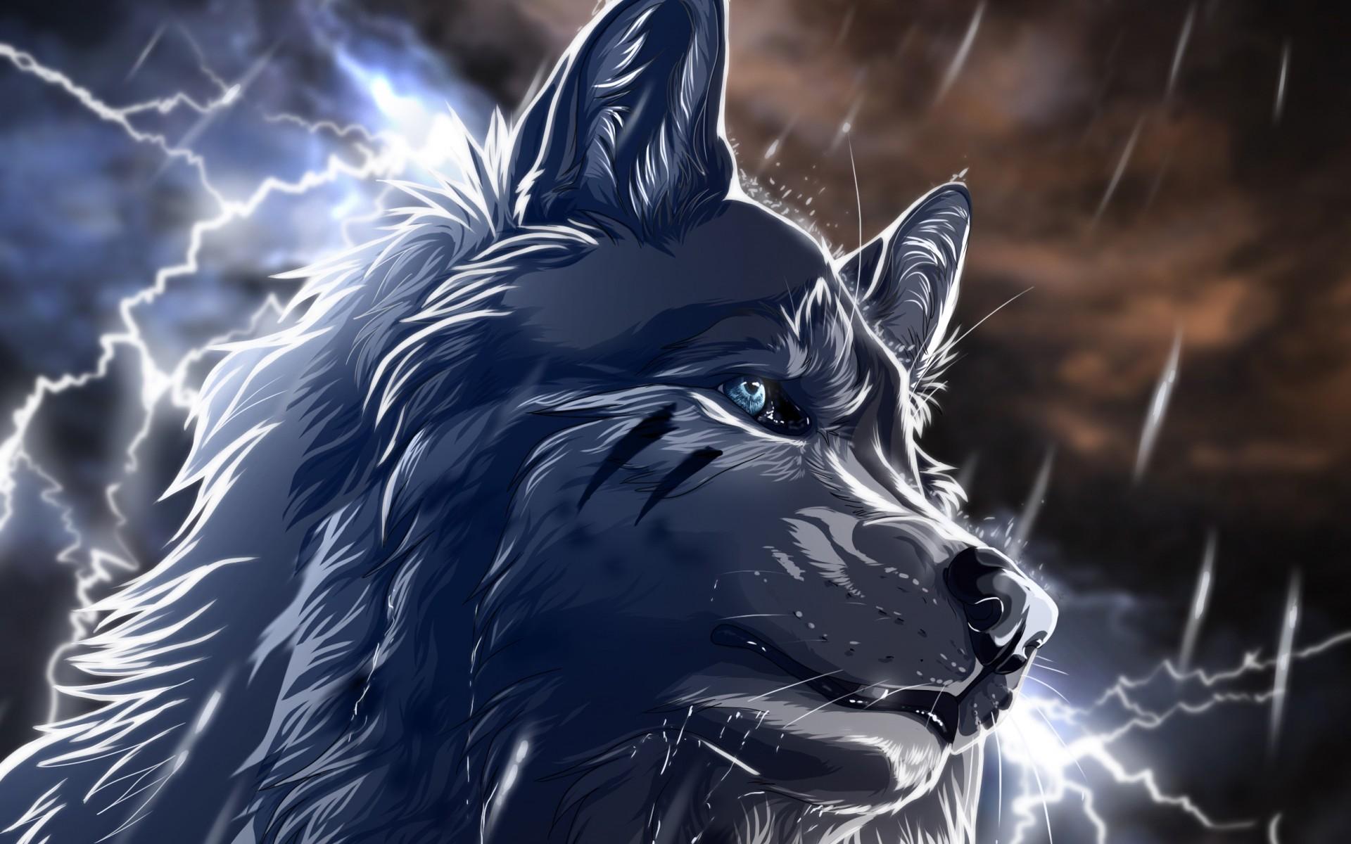 1920x1200 Night, Animals, Dual Screen, Lightning, Amazing, Wolf, iPhone Xrart, Wolfroad, Fantasy,. Full HD Wallpaper