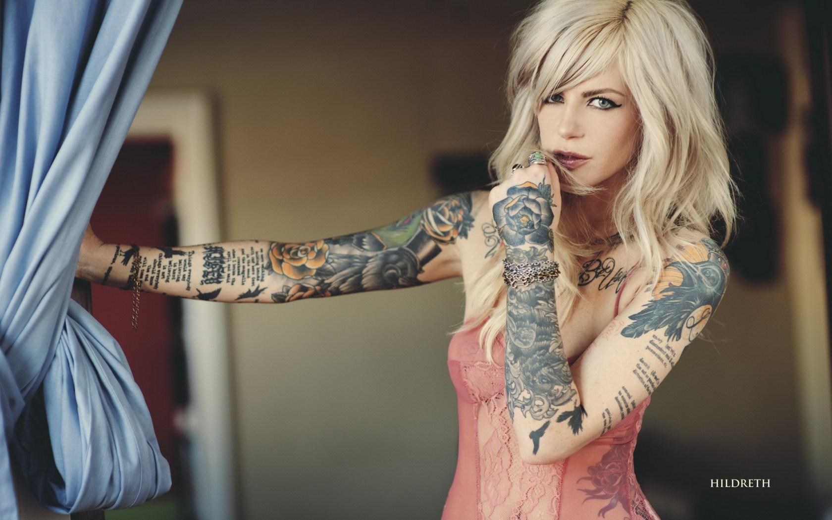 1680x1050 Beauty Blonde Girl Tattoos