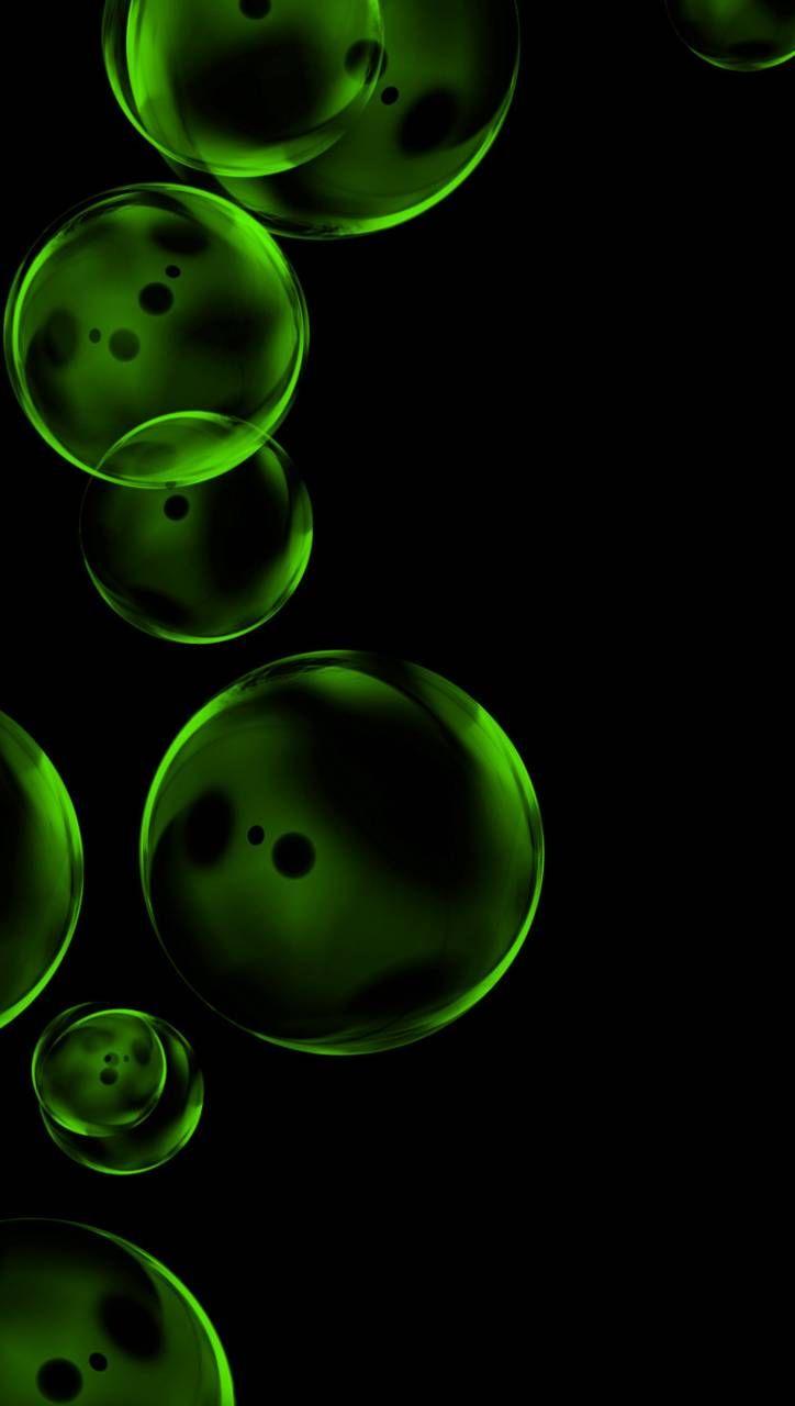 724x1280 Green Bubbles. Bubbles wallpaper, Green bubble, Black phone wallpaper