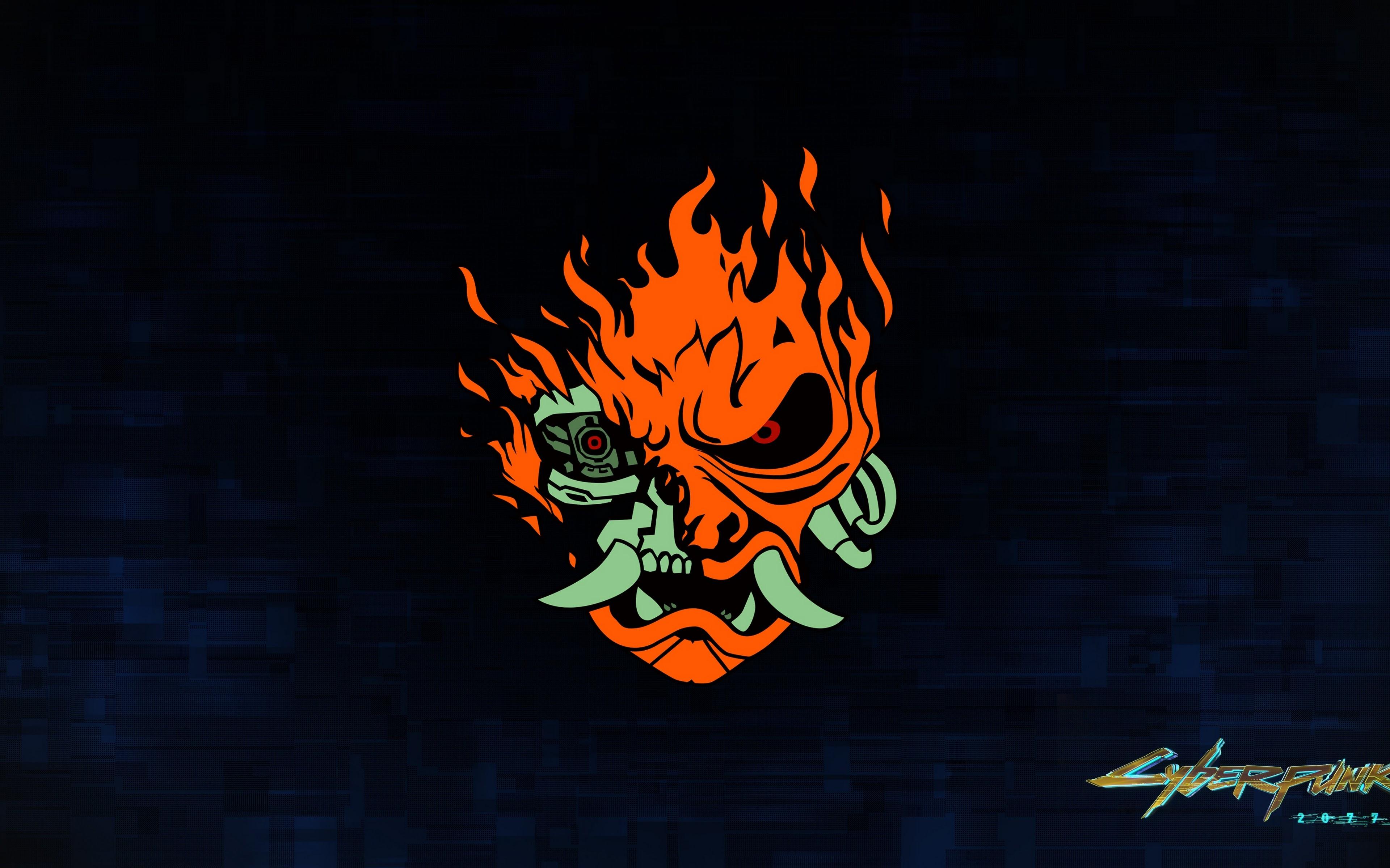 3840x2400 Cyberpunk 2077 Samurai Logo 4K Wallpaper