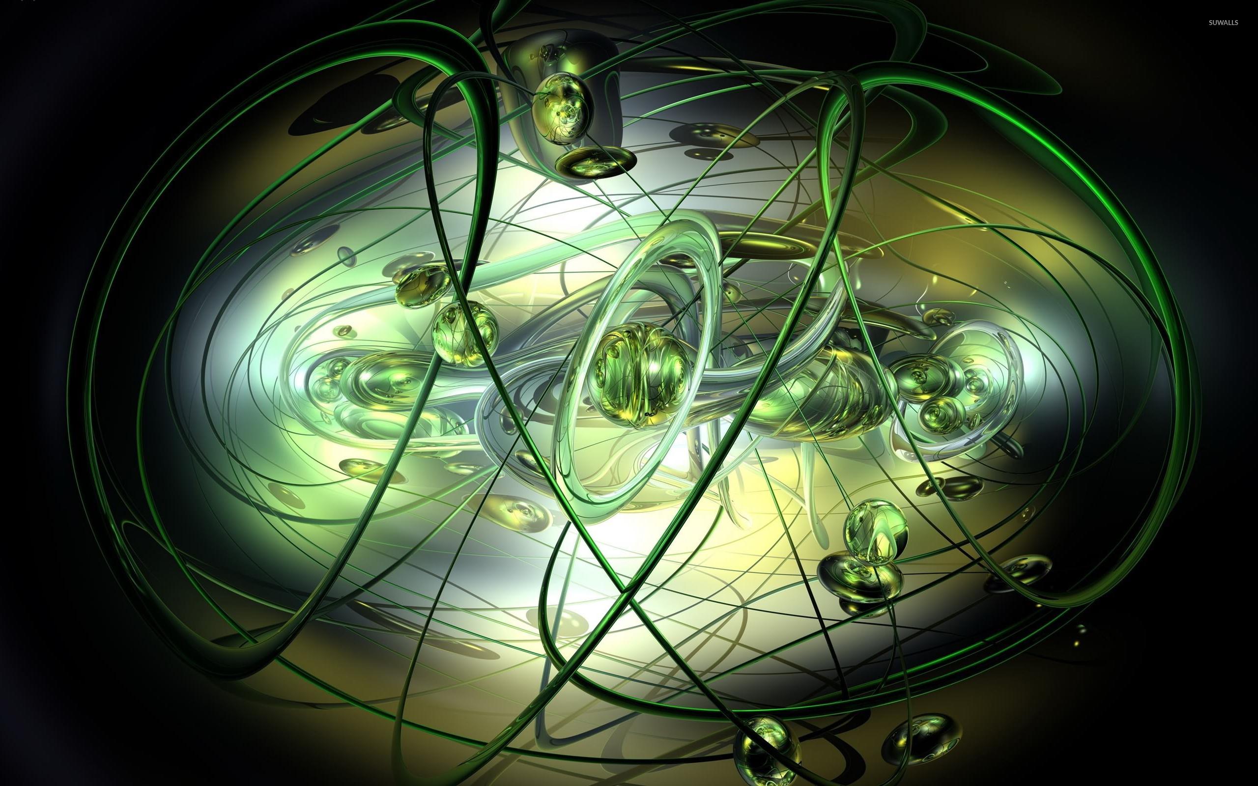 2560x1600 Green bubbles and circles wallpaper wallpaper
