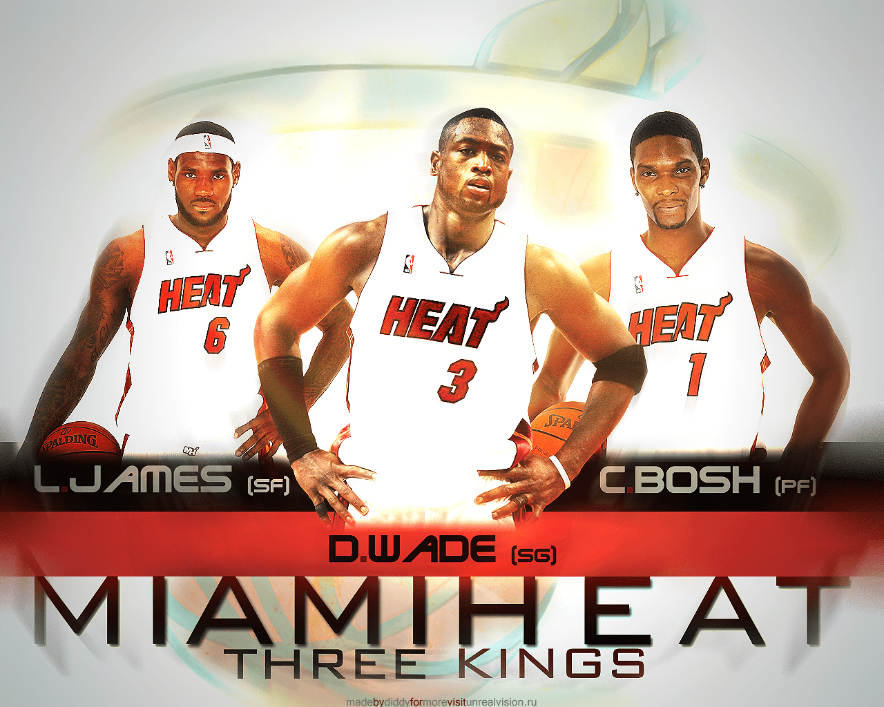 1280x1024 LeBron James Chris Bosh Dwyane Wade Wallpaper:1280x1024