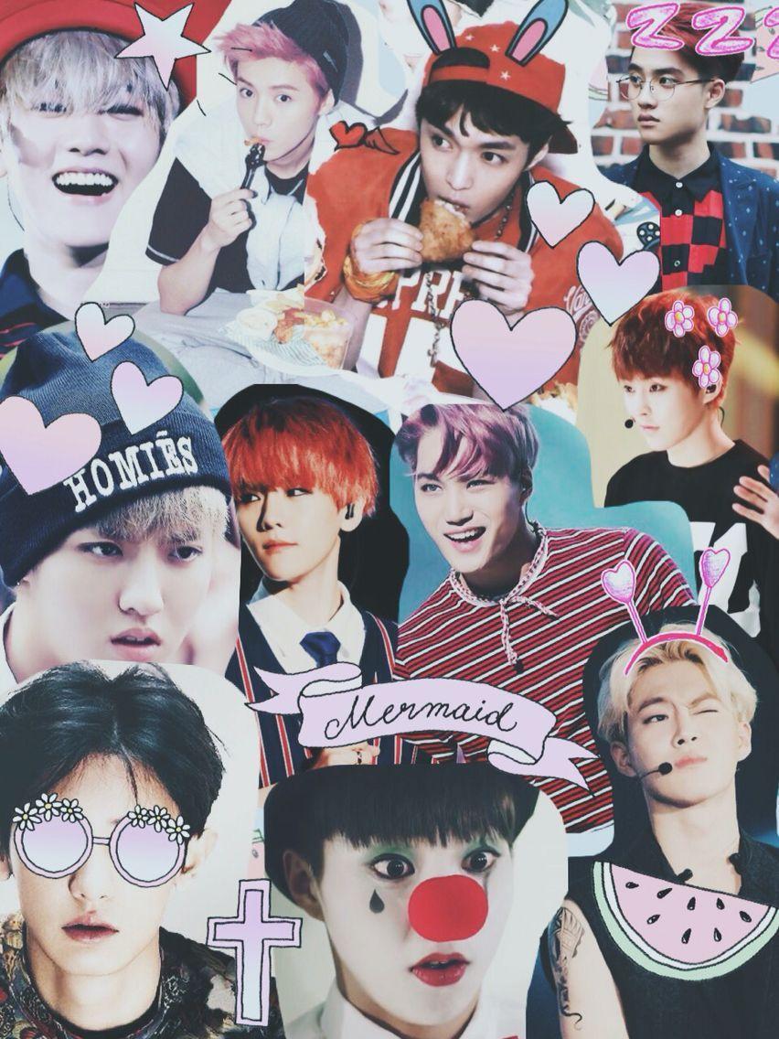 852x1136 EXO Collage Wallpaper