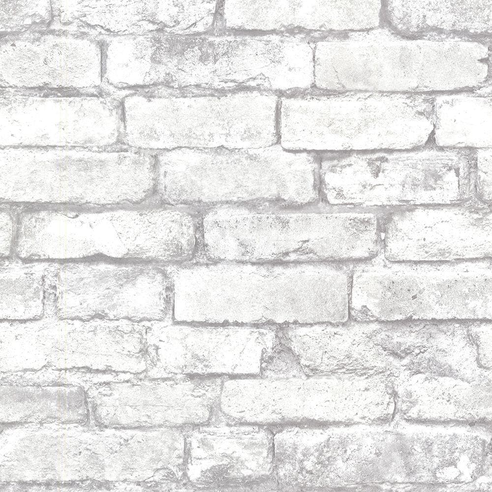1000x1000 Brewster Chelsea Grey Brick Washable Wallpaper Sample 2686 21261SAM Home Depot