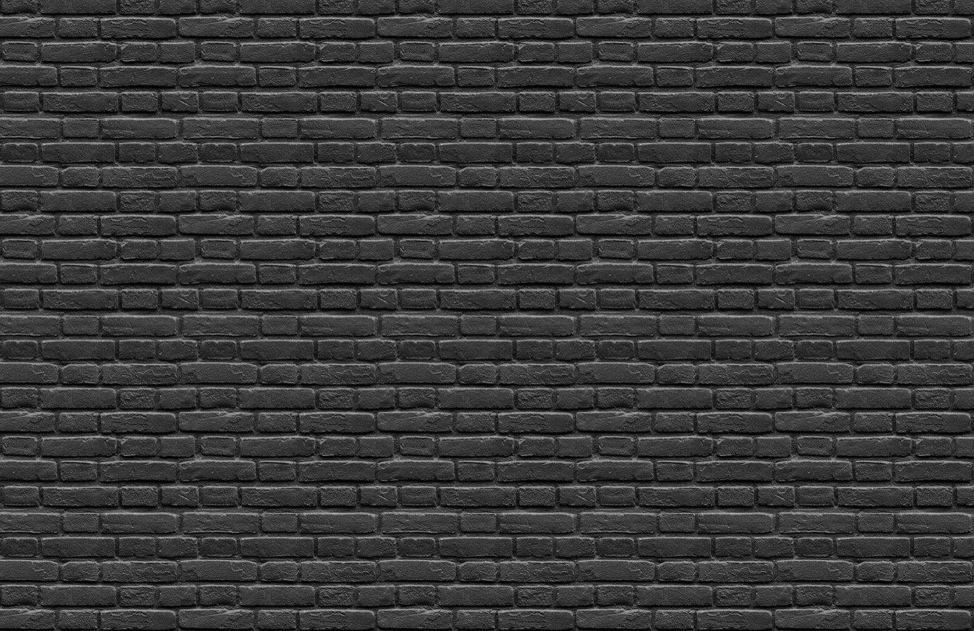 1400x908 Black Painted Brick Effect Wallpaper Mural