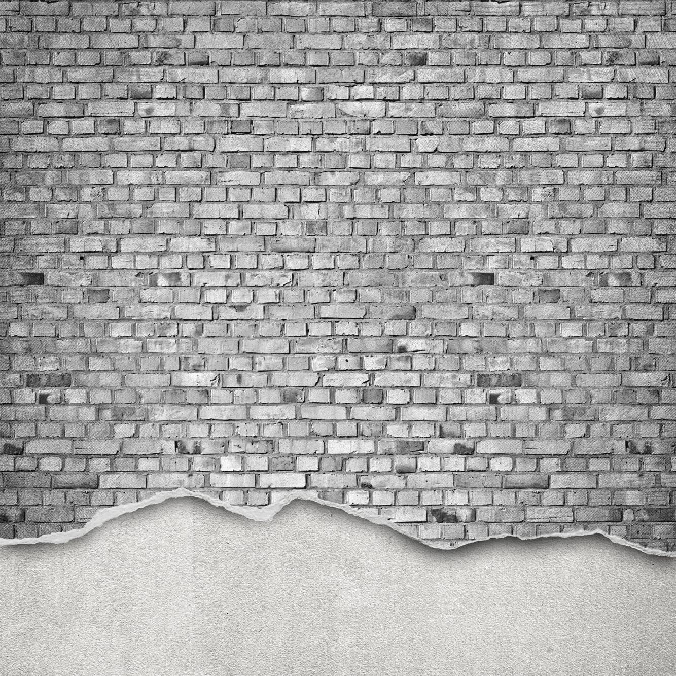 1333x1333 Well Worn Brick Wall, White