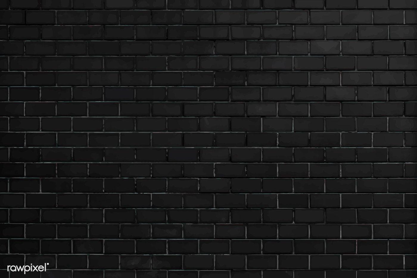 1400x933 Download premium vector of Black brick wall textured background 514140. Black brick wall, Black brick, Textured background