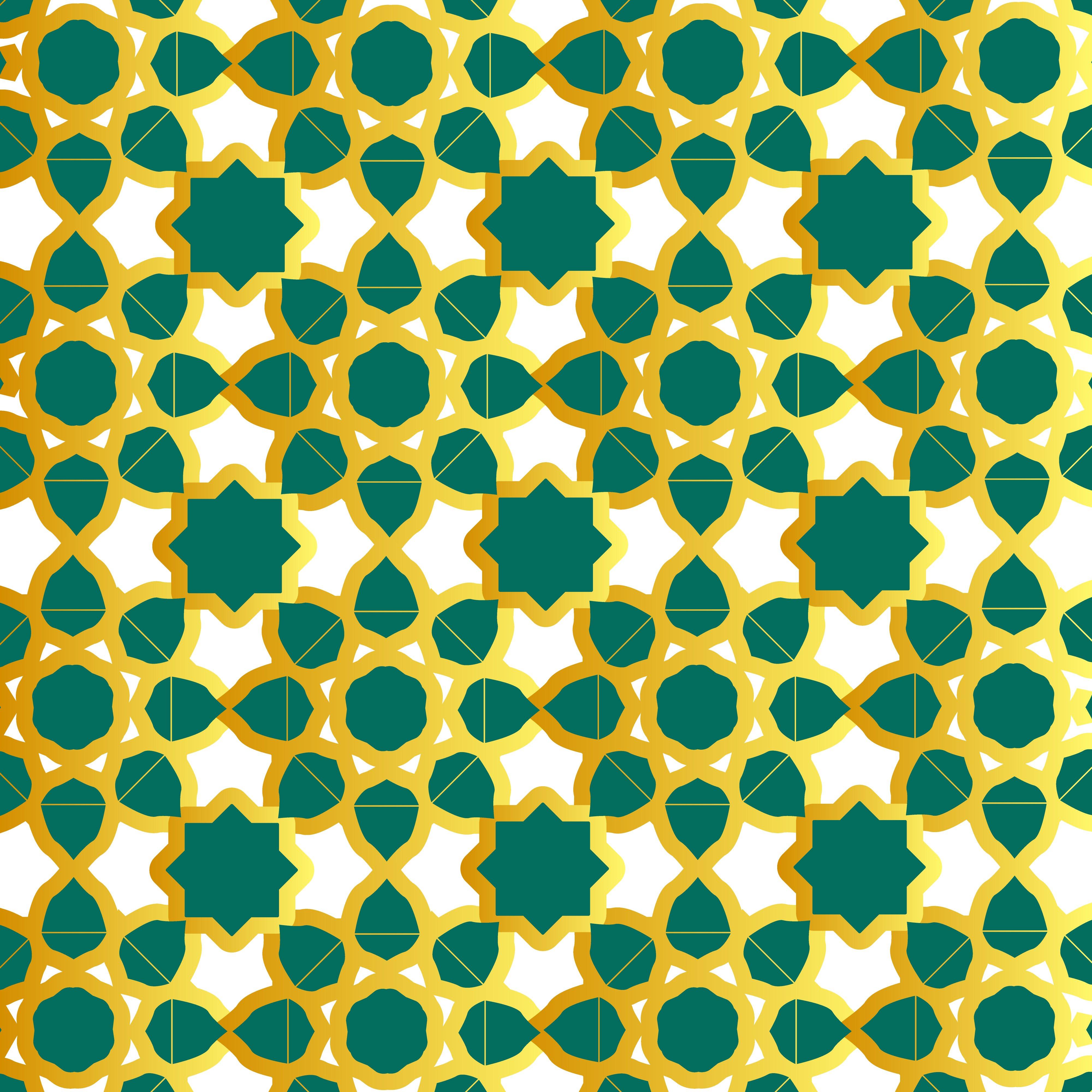 4000x4000 Green and gold Islamic pattern