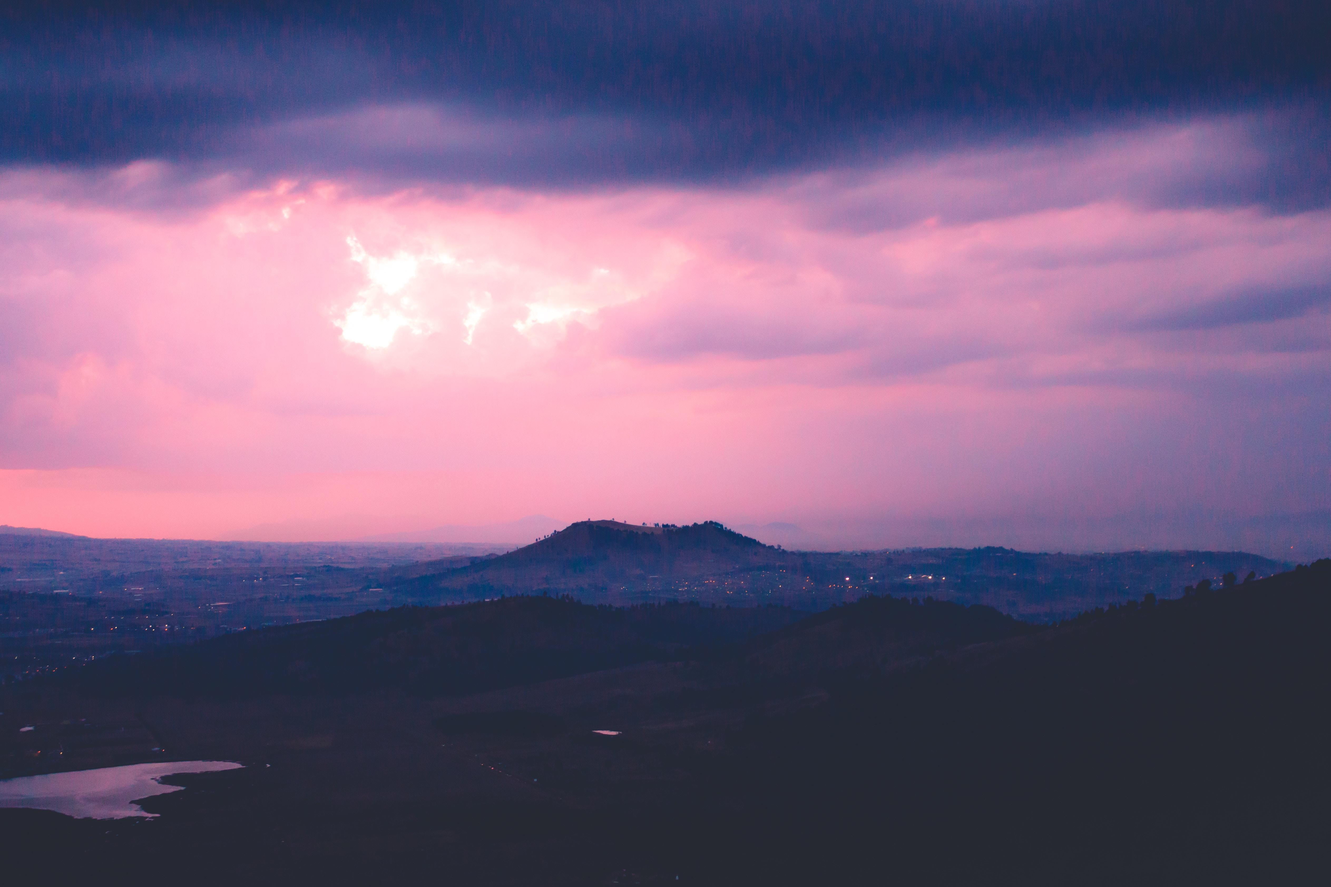5052x3368 Pink Sky Mountains Wallpaper