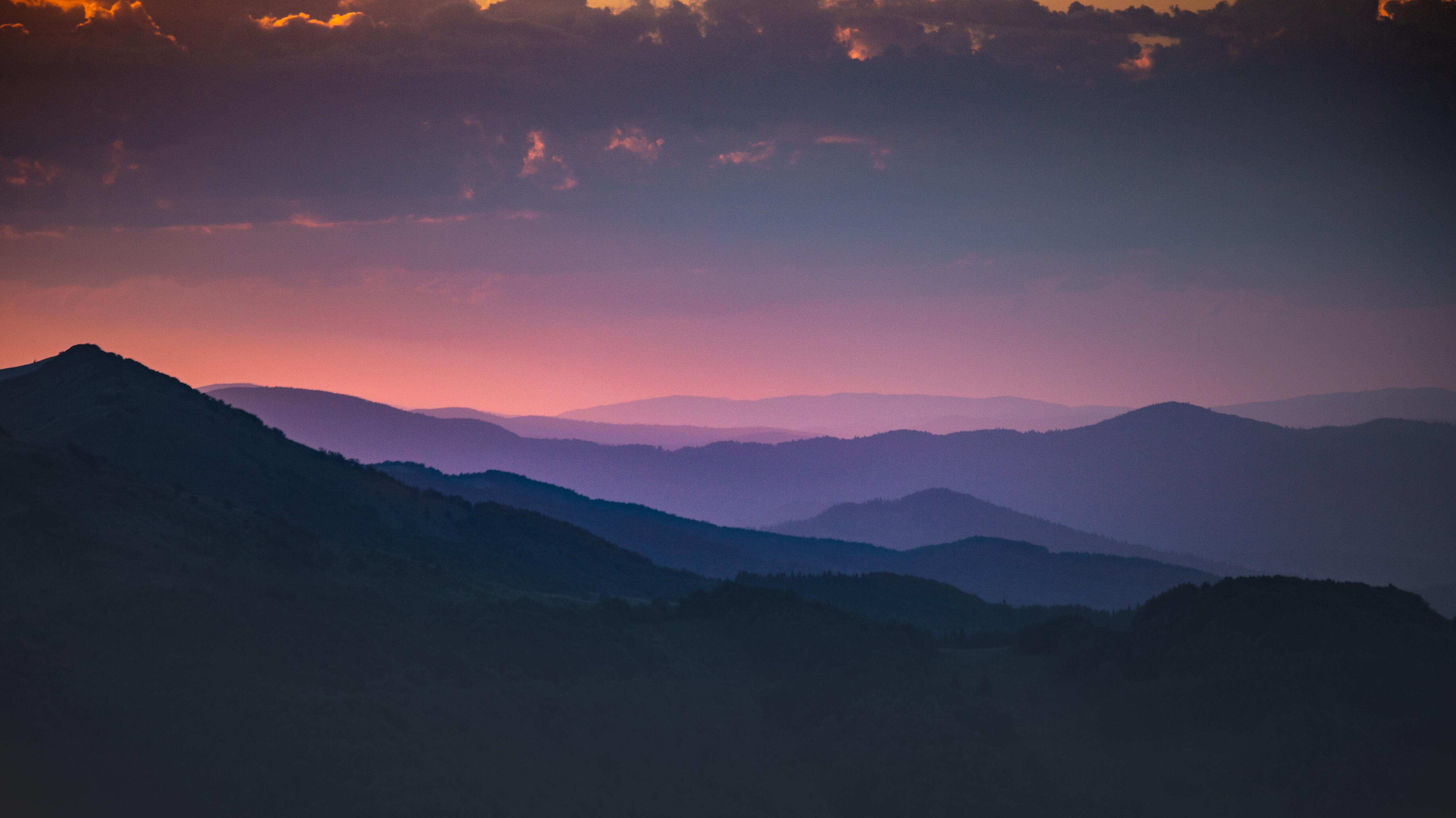 5120x2880 Morning Shades Of Pink Mountains 5k 5k HD 4k Wallpaper, Image, Background, Photo and Picture