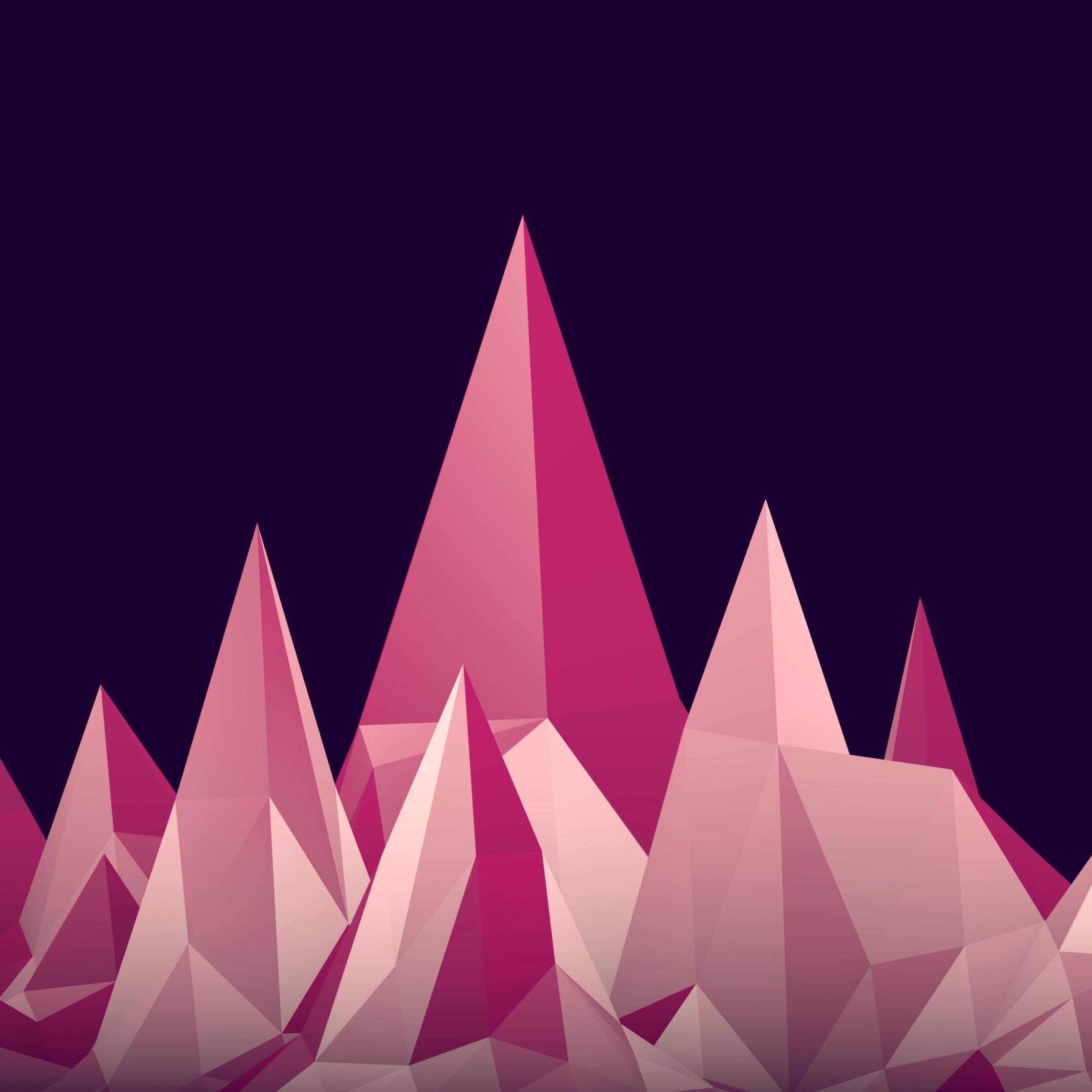 2932x2932 Low Poly 4K Pink Mountains iPad Pro Retina Display Wallpaper, HD Abstract 4K Wallpaper, Image, Photo and Background