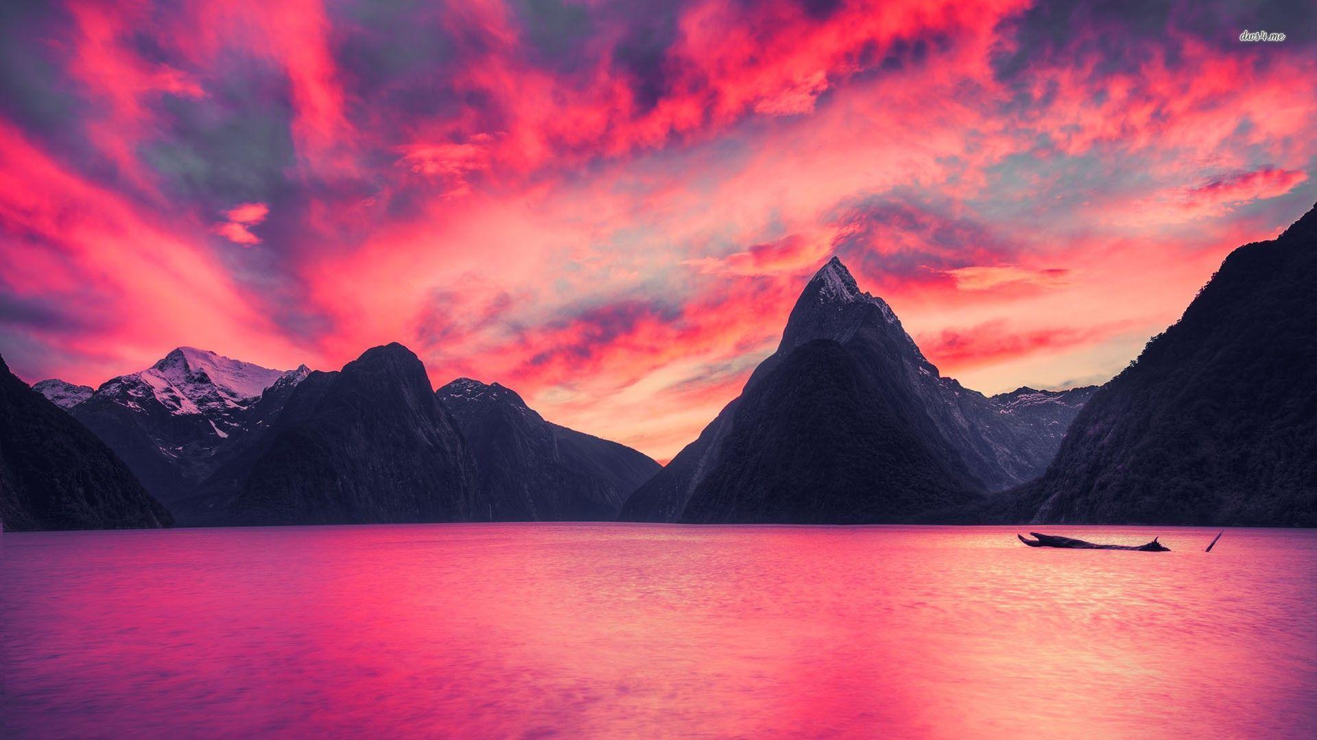 1920x1080 Purple Mountain Wallpaper