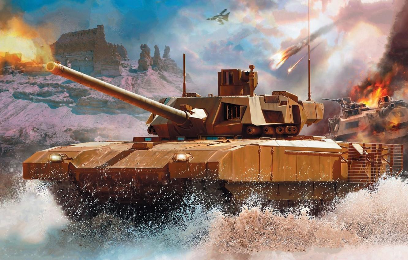 1332x850 Wallpaper Armata, T- the desert tower, the newest Russian main battle tank image for desktop, section оружие