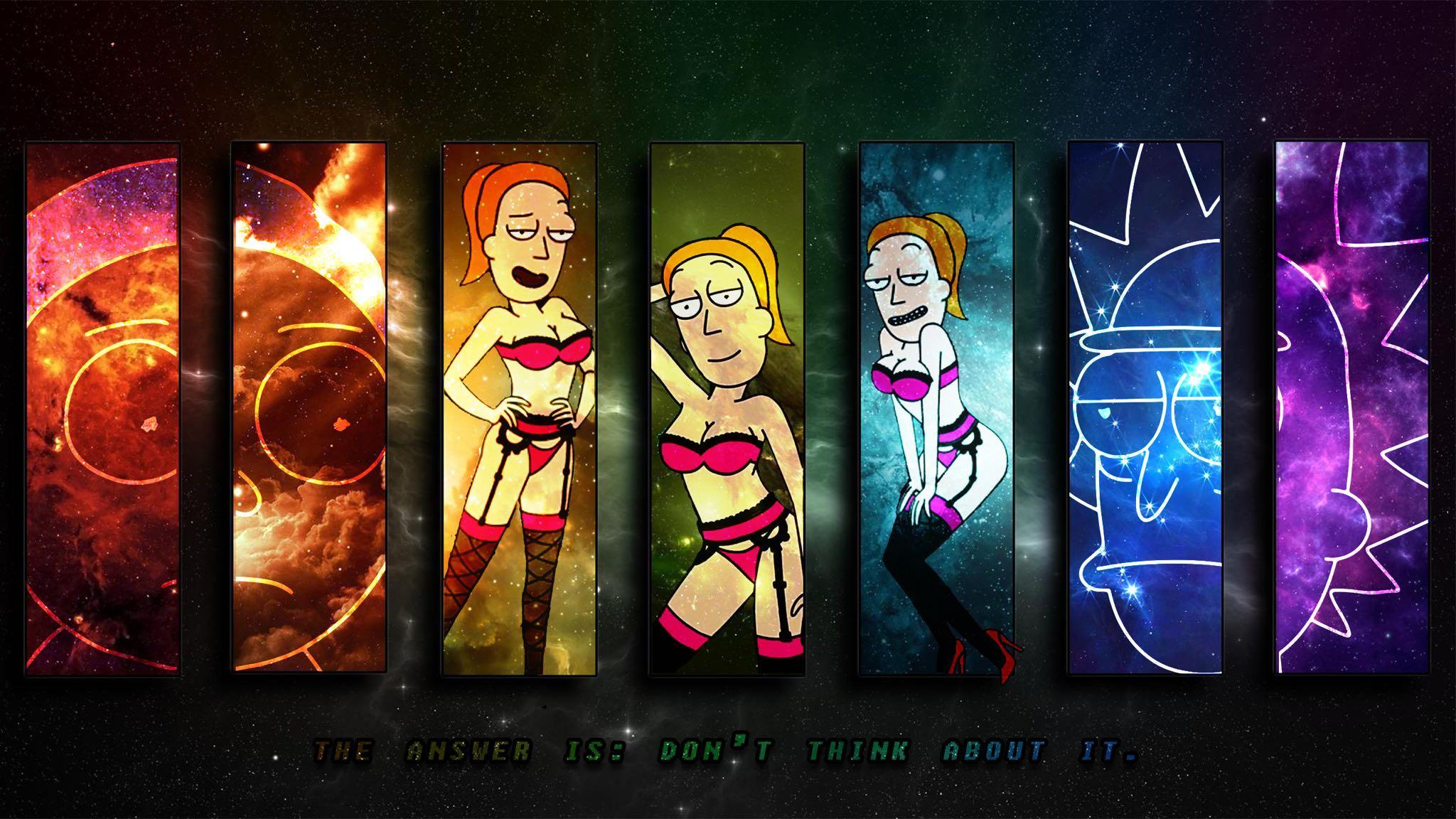 2048x1152 Computer Supreme Rick And Morty Wallpaper