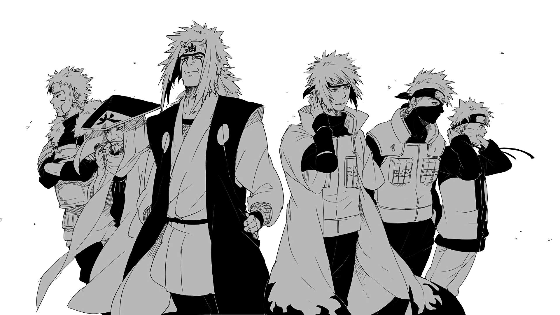 1920x1080 Naruto Black And White Wallpaper HD